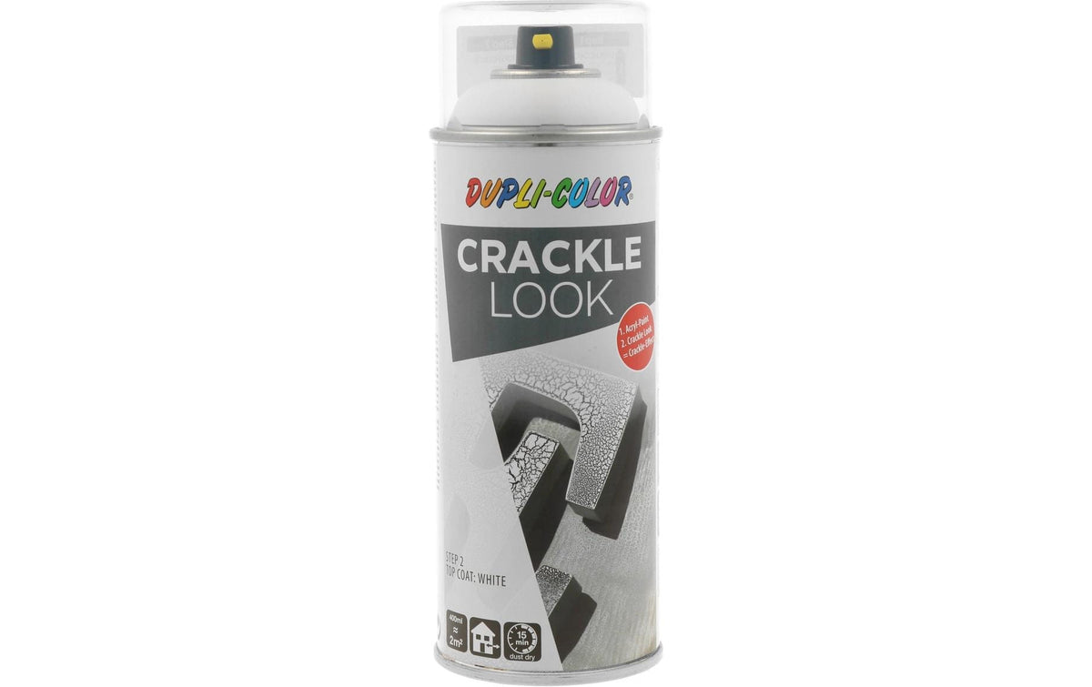 Dupli-Color Crackle Look Farbspray – Weiss, matt – 400 ml – für Glas, Metall, Kunststoff