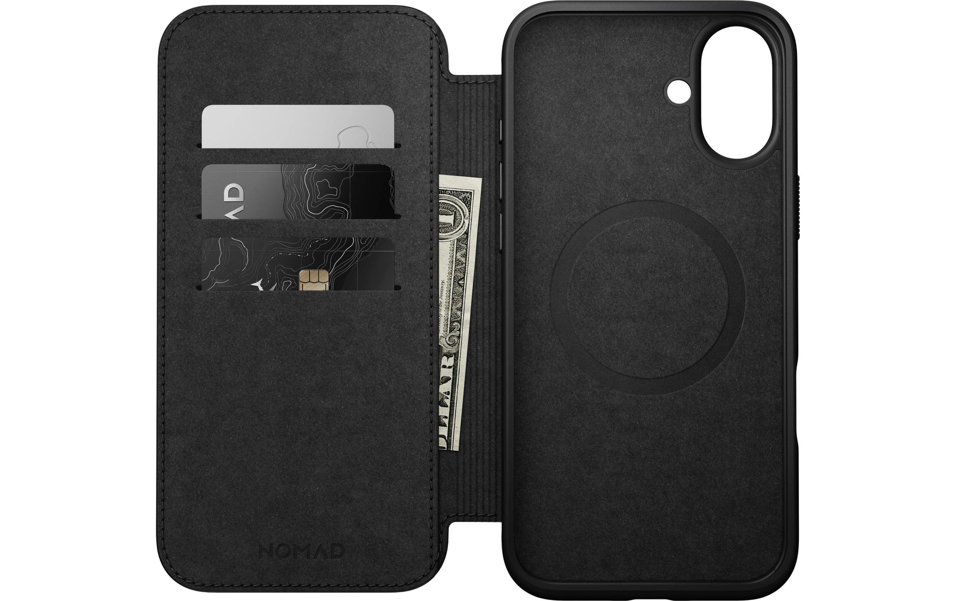 Nomad Booklet-Hülle – für Apple iPhone 16 Plus – Braun – Leder – MagSafe-kompatibel, mit Kartenfach