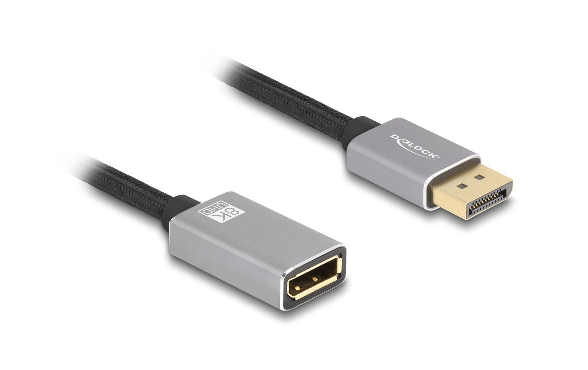 DeLOCK DisplayPort Verlängerung DP 1.4 8K 60 Hz – 1 m – Grau