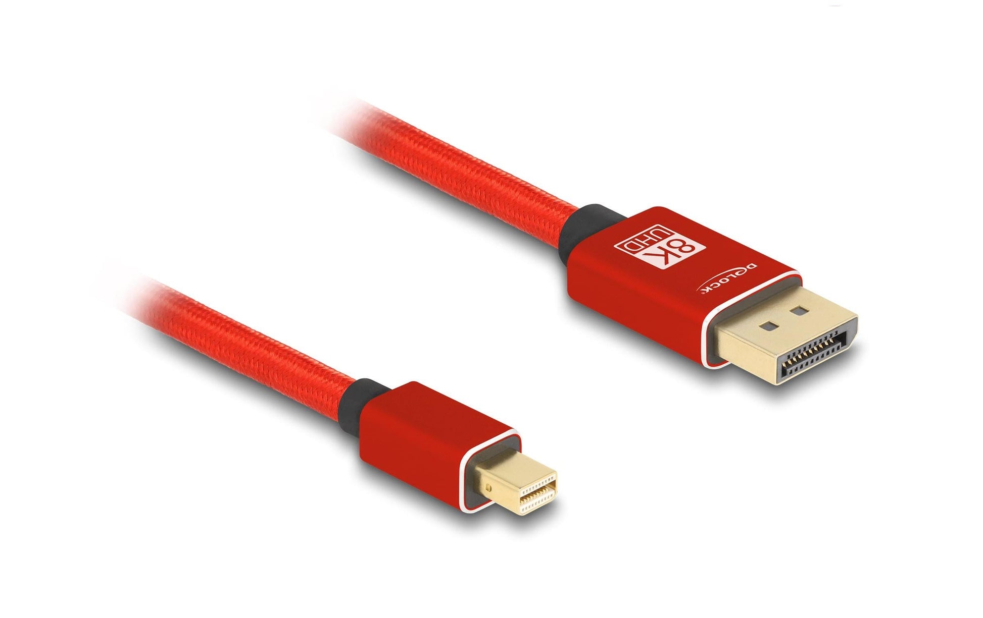 DeLOCK Mini DisplayPort auf DisplayPort Kabel DP 1.4 8K 60 Hz – 2 m – Rot