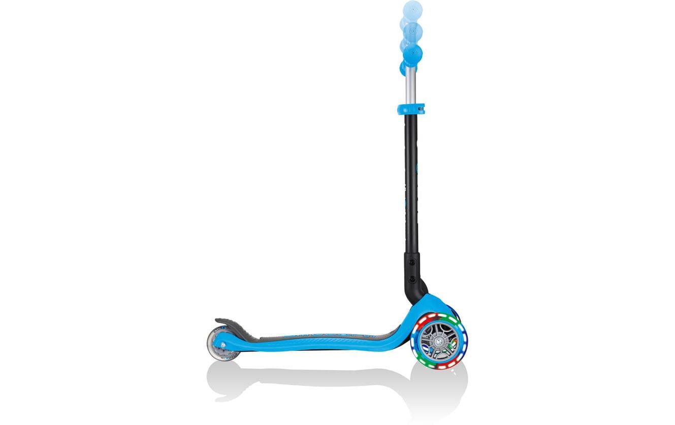 Globber GO UP Foldable Plus Lights Dreiradroller – faltbar, höhenverstellbar – hellblau – ab 1,2 J. – 50 kg