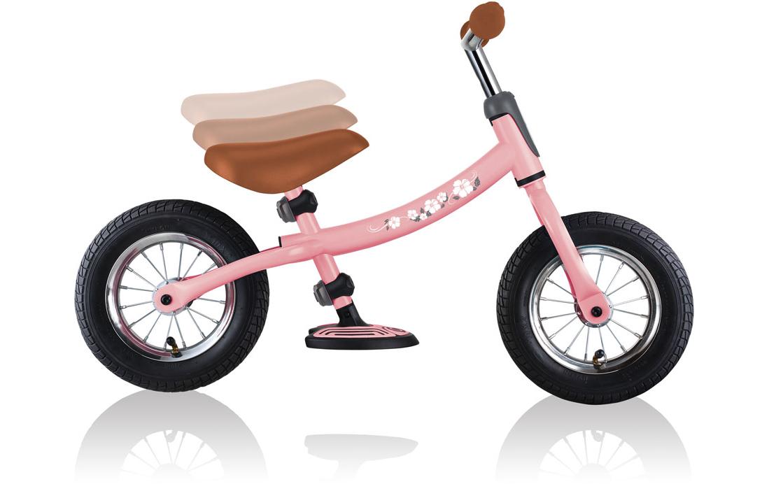 Globber GO BIKE AIR Aufsitzlaufrad – Aufblasbare Räder, Verstellbar – Ab 3 Jahren – Aluminium – Rosa