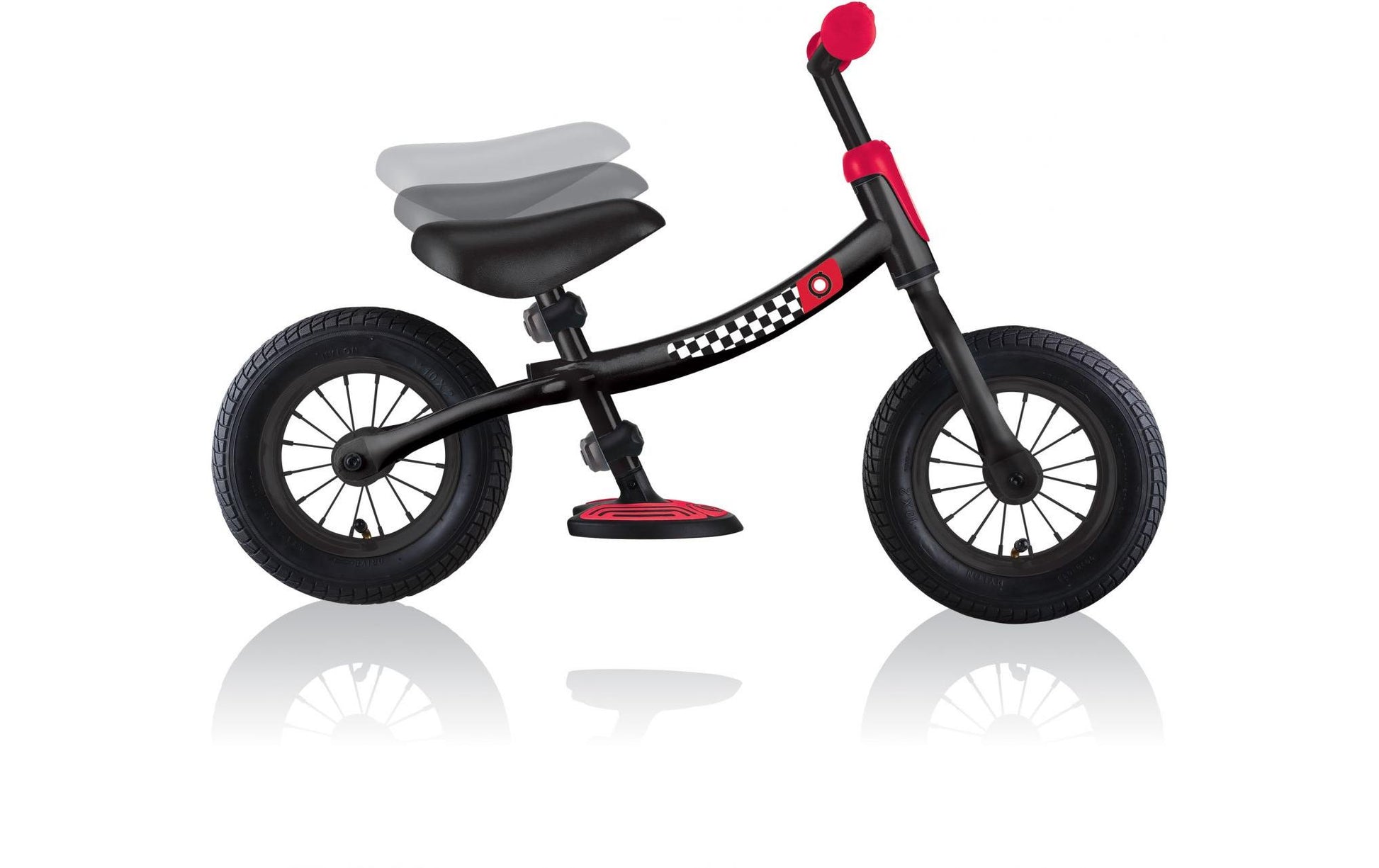 Globber GO BIKE AIR Laufrad – Ø 10", aufblasbare Reifen – ab 3 Jahren – schwarz/rot – Aluminium
