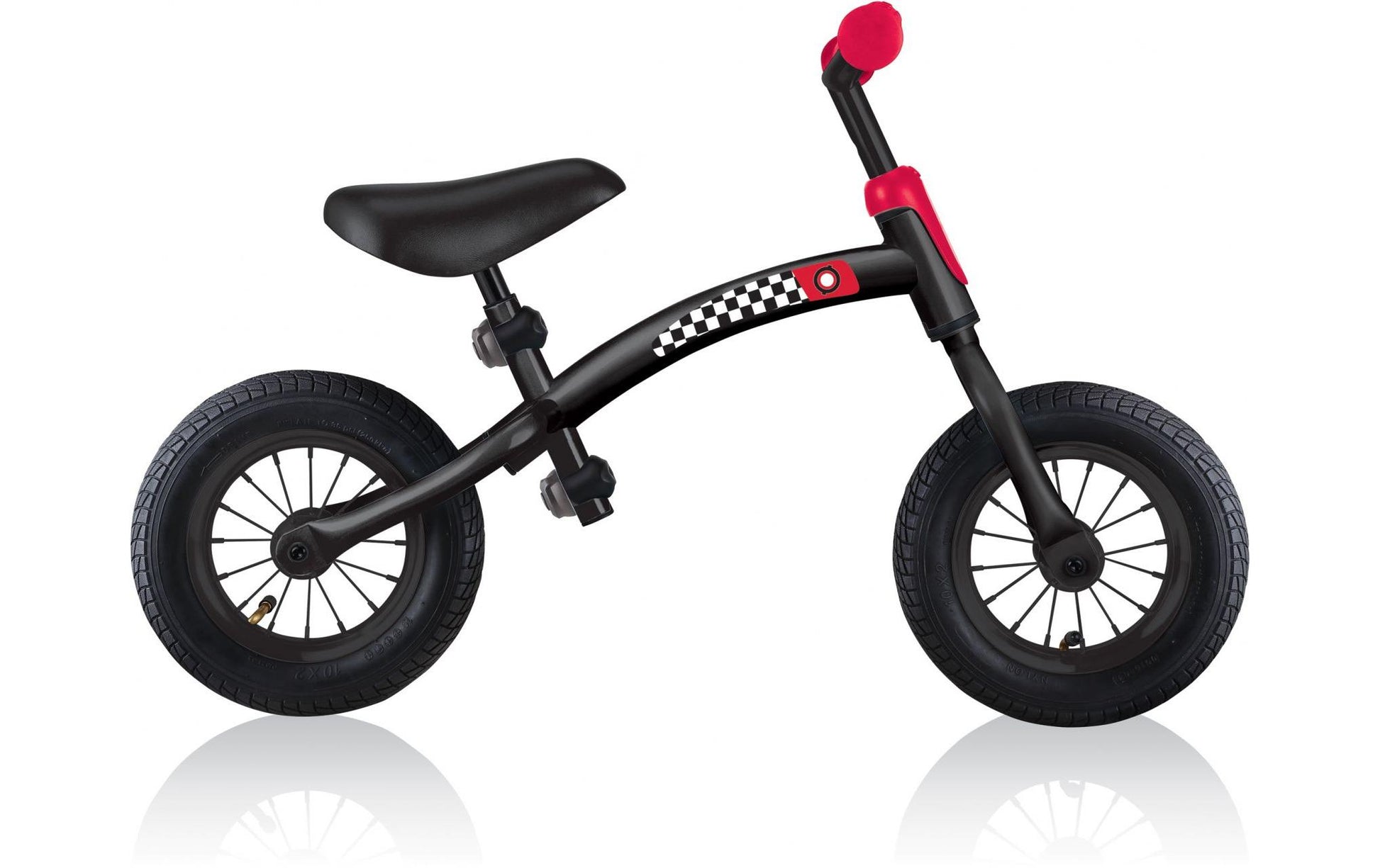 Globber GO BIKE AIR Laufrad – Ø 10", aufblasbare Reifen – ab 3 Jahren – schwarz/rot – Aluminium