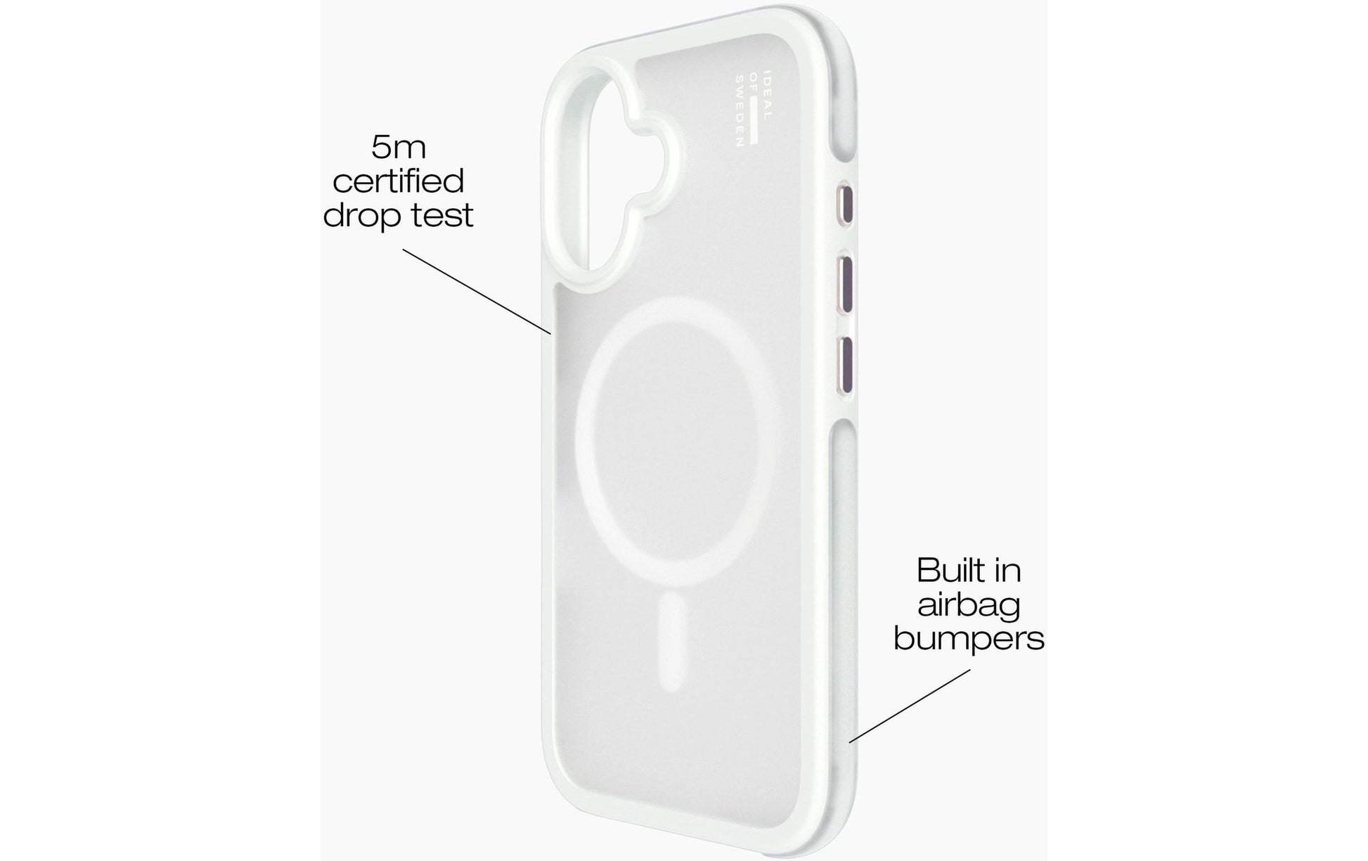 Ideal of Sweden – Backcover – für Apple iPhone 16 – Cloudy White – TPU/PC – MagSafe-kompatibel