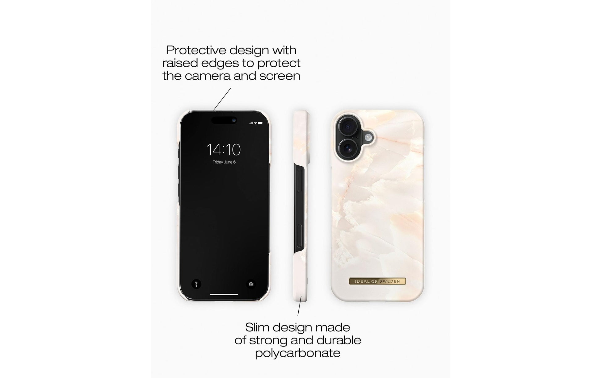 iDeal of Sweden Ideal Cover Backcover – für Apple iPhone 16, MagSafe, PC, Rose Pearl Marble