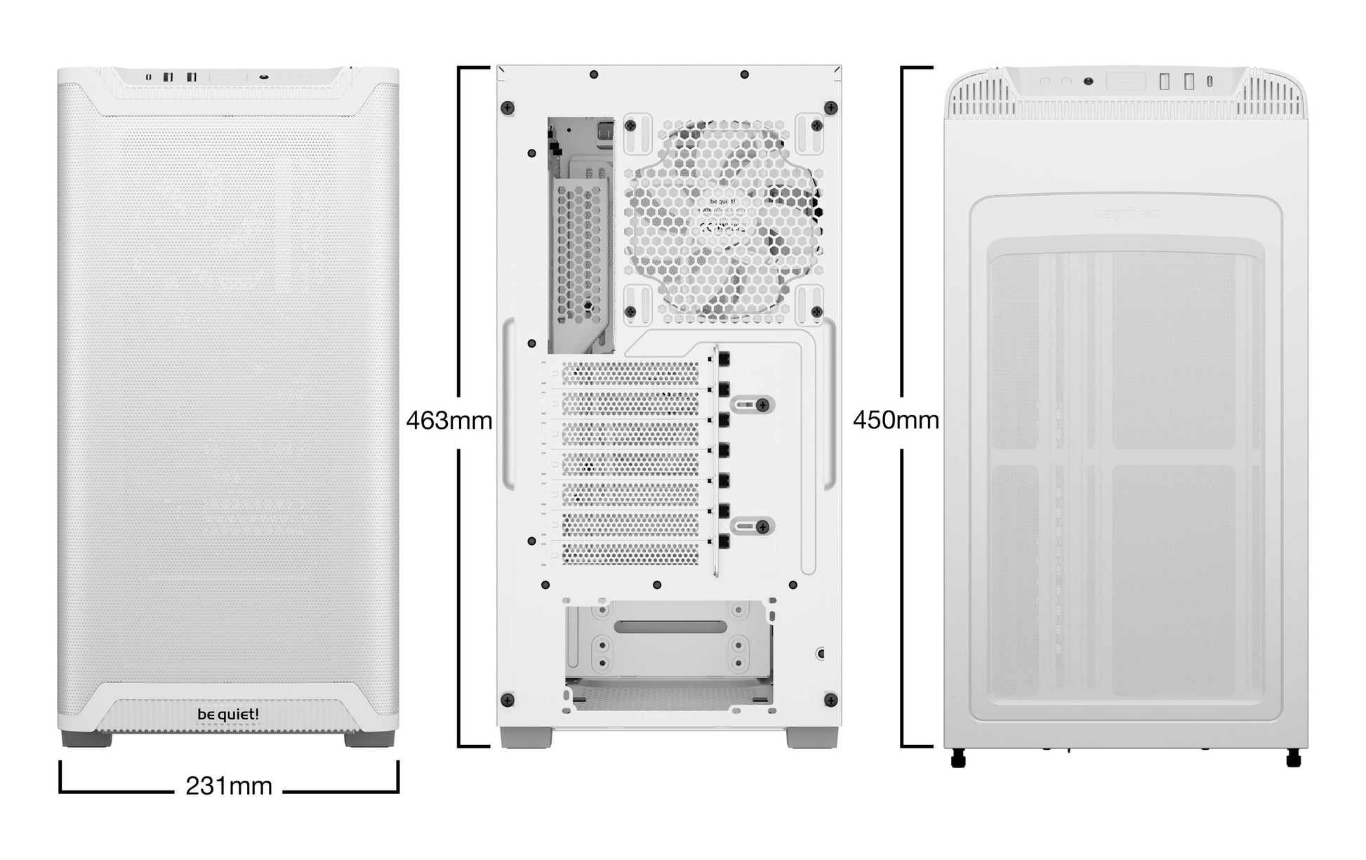 be quiet! be quiet PURE BASE 501 Airflow – Midi-Tower – Weiss, ATX/micro-ATX/Mini-ITX, CPU-Kühler max. 17,8 cm