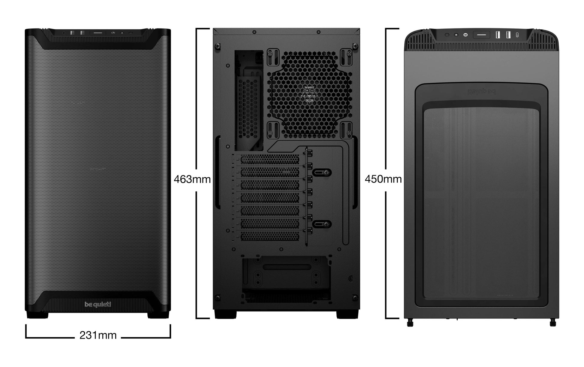 be quiet! be quiet PURE BASE 501 – Midi-Tower, Schwarz, ATX/mATX/Mini-ITX, 2×3,5", 5×2,5", CPU-Kühler 17,8 cm