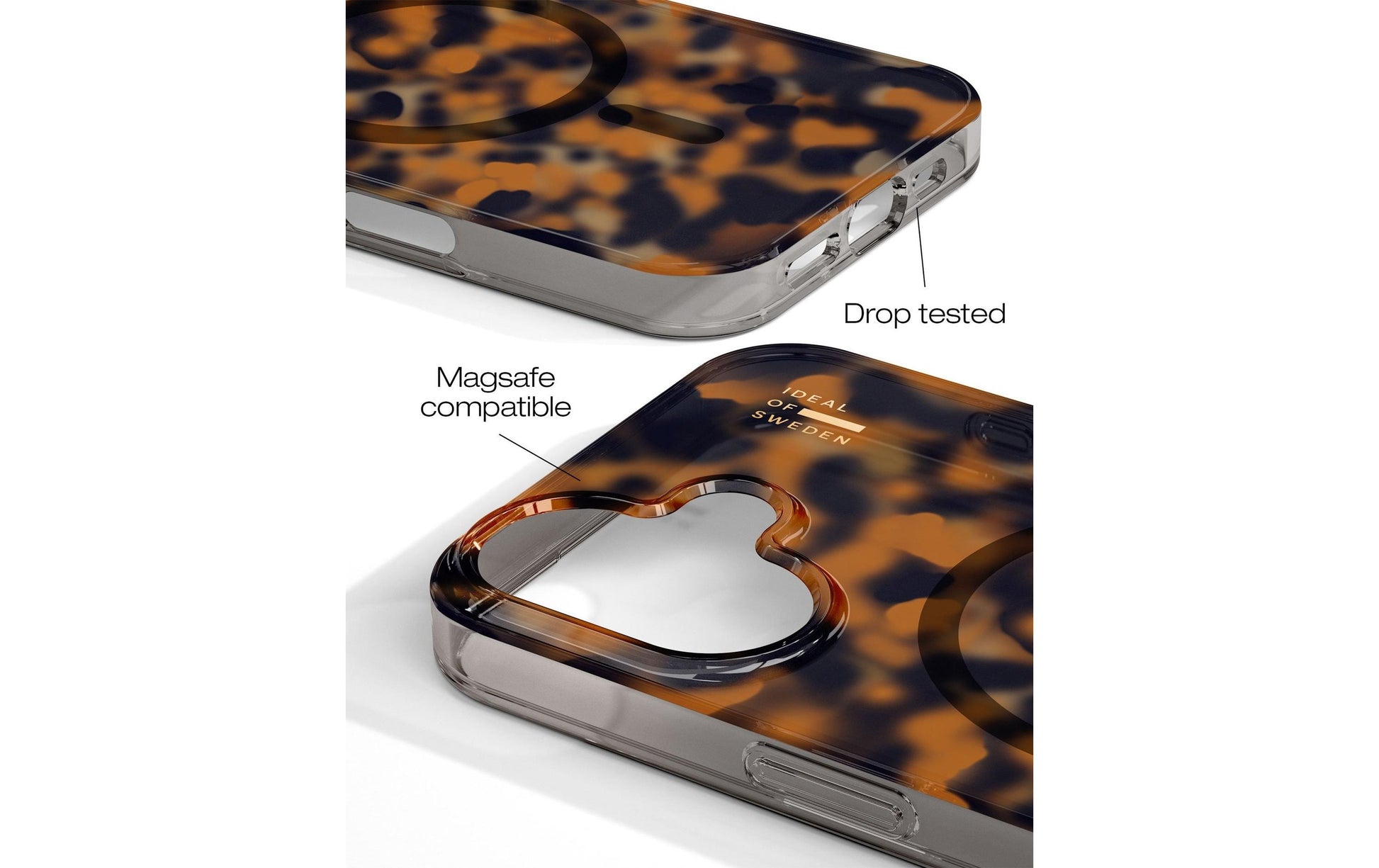 iDeal of Sweden Backcover – für Apple iPhone 16, MagSafe, PC+TPU, Schildpatt, bis 3 m Sturzsicher