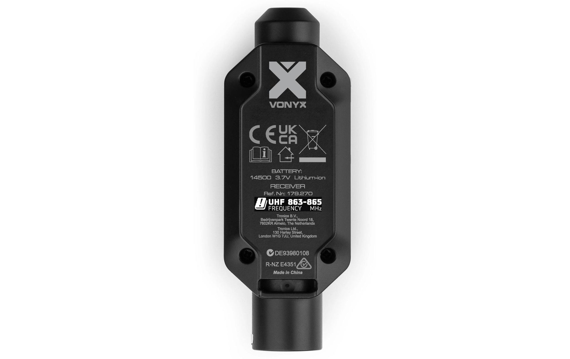 Vonyx WAT200R Drahtlos-Empfänger – XLR, Kabellos, 863–865 MHz, Akkubetrieb, für WAT200