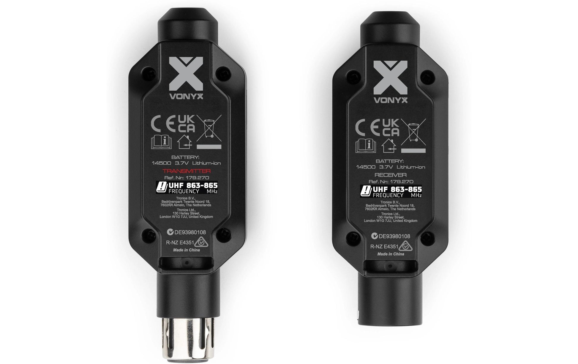 Vonyx WAT200 Drahtlos-Adapter – XLR, Kabellos (863–865 MHz), Akkubetrieb