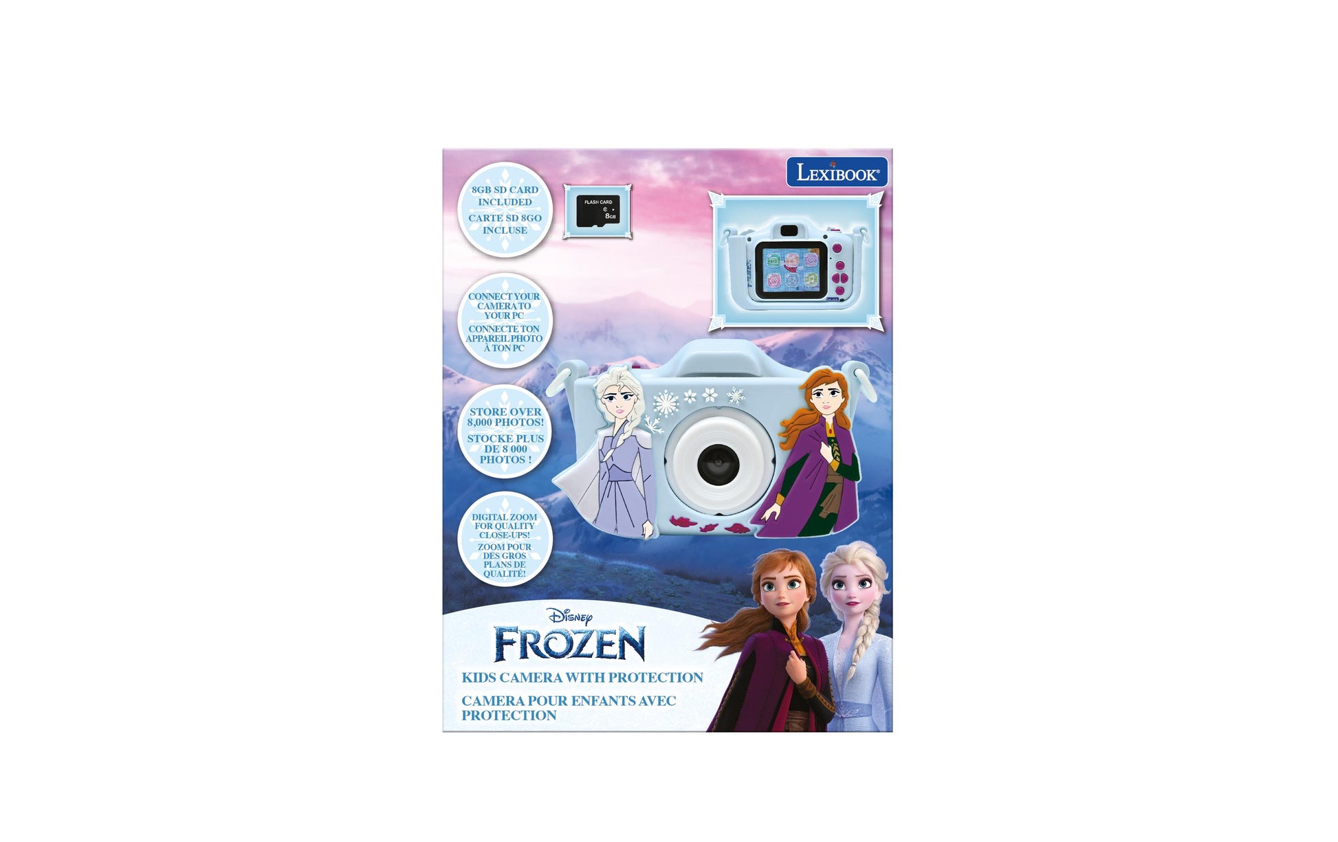 Lexibook Frozen DJ078FZ – Kinderkamera, 5 MP, 1080×960, Blau/Dunkelviolett