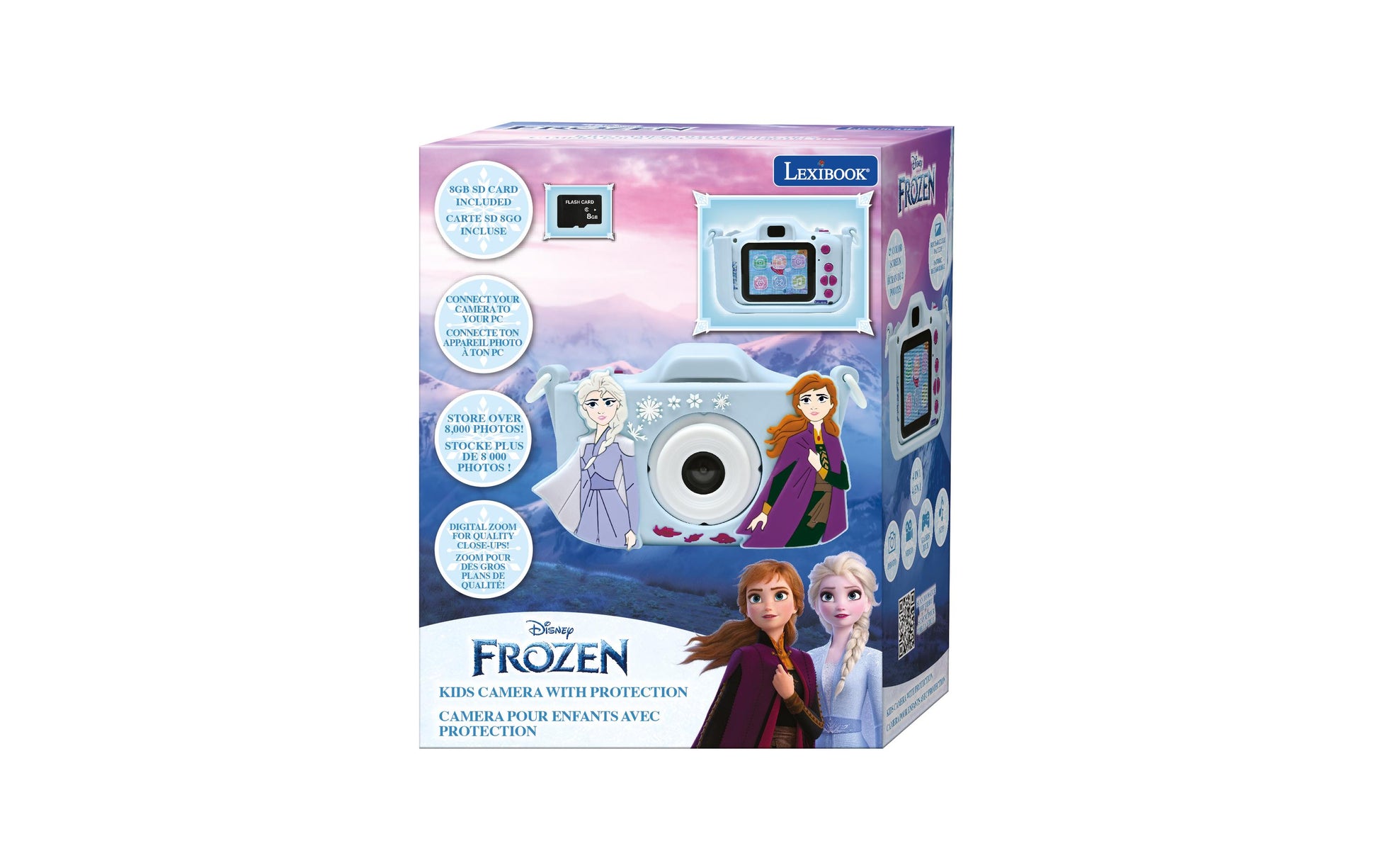 Lexibook Frozen DJ078FZ – Kinderkamera, 5 MP, 1080×960, Blau/Dunkelviolett