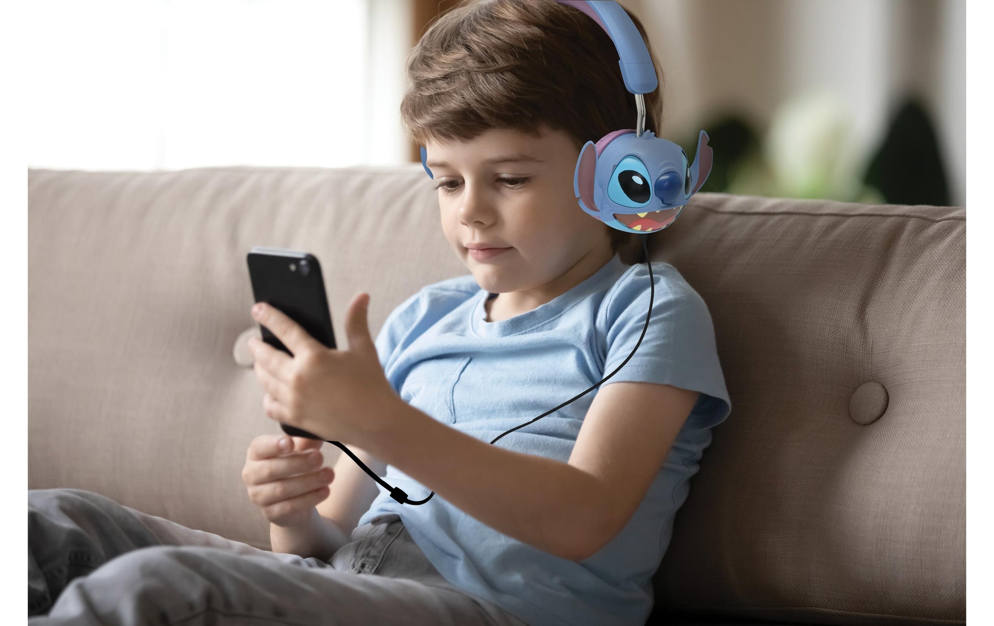 Lexibook Disney Stitch HP015D Kinderkopfhörer – On-Ear, Kabelgebunden, 3,5 mm Klinke, 85 dB Lautstärkebegrenzung, Blau