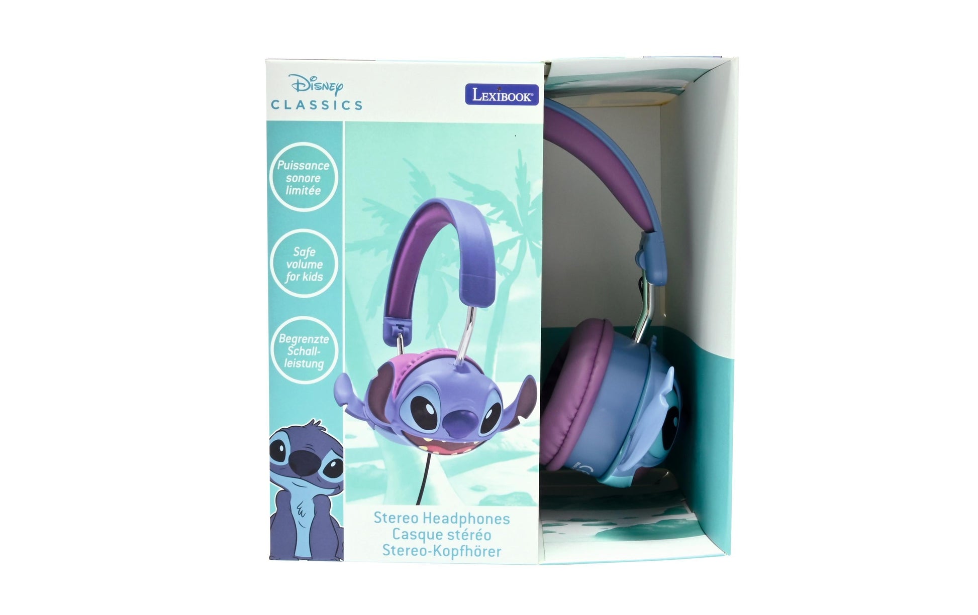 Lexibook Disney Stitch HP015D Kinderkopfhörer – On-Ear, Kabelgebunden, 3,5 mm Klinke, 85 dB Lautstärkebegrenzung, Blau
