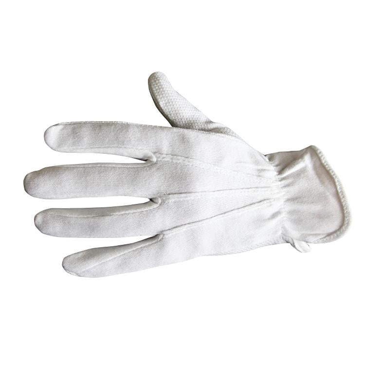 James – Arbeitshandschuhe mit PVC-Noppen – Grösse 14, 1 Paar – Baumwolle/PVC-Noppen, Weiss, Länge 24 cm