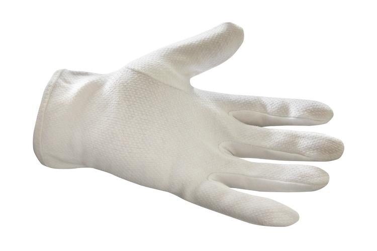James – Arbeitshandschuhe mit PVC-Noppen – Grösse 14, 1 Paar – Baumwolle/PVC-Noppen, Weiss, Länge 24 cm