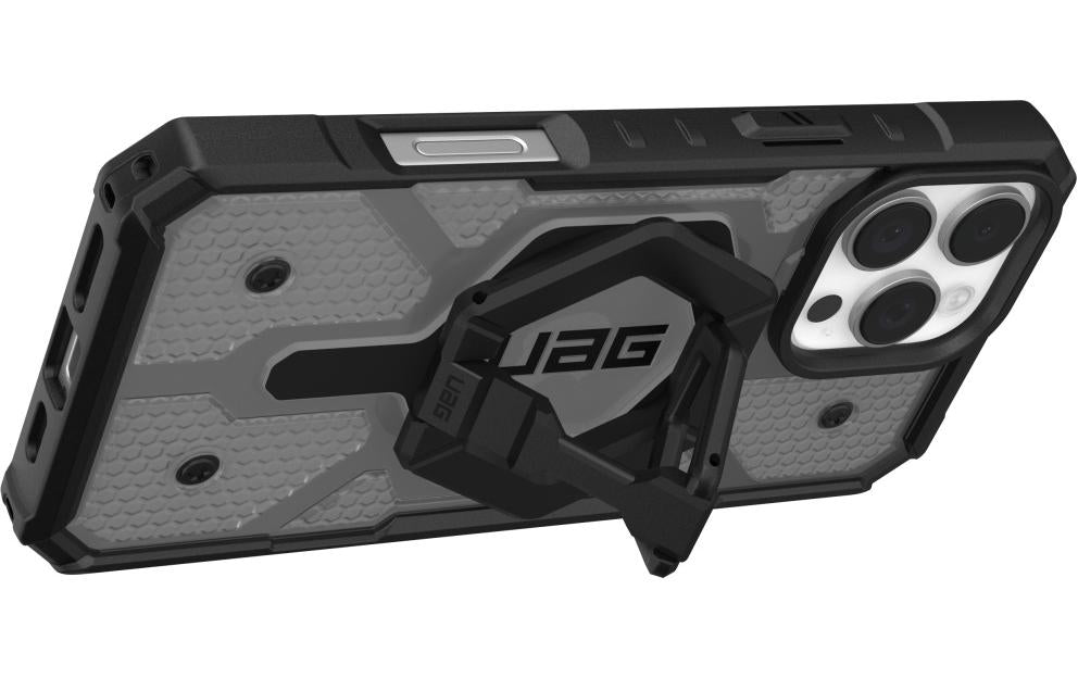 Urban Armor Gear UAG Pathfinder Backcover – für Apple iPhone 16 Pro Max, mit Ständer, TPU, Asche/Schwarz, bis 5,4 m Sturzsicher