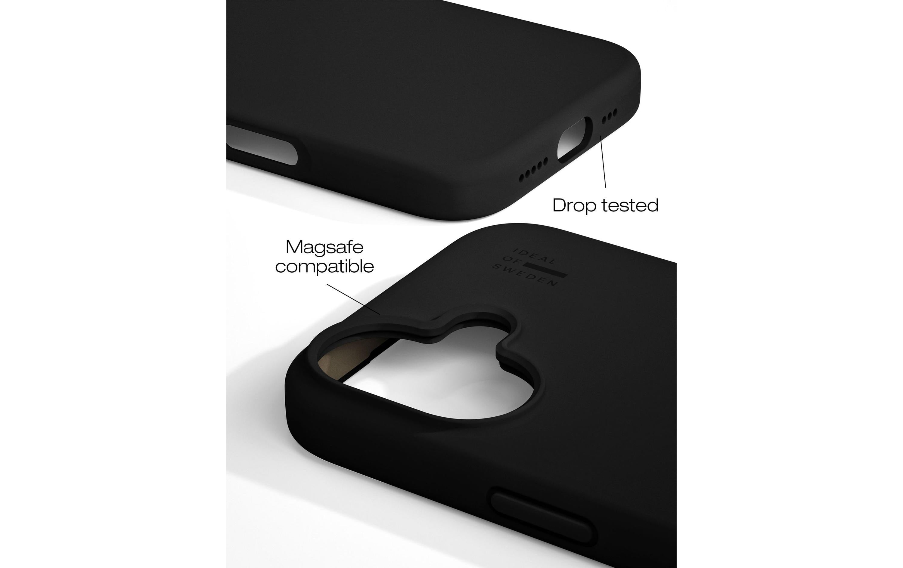 iDeal of Sweden Backcover – für Apple iPhone 16 Plus, MagSafe, Silikon, Schwarz, bis 1,52 m sturzsicher