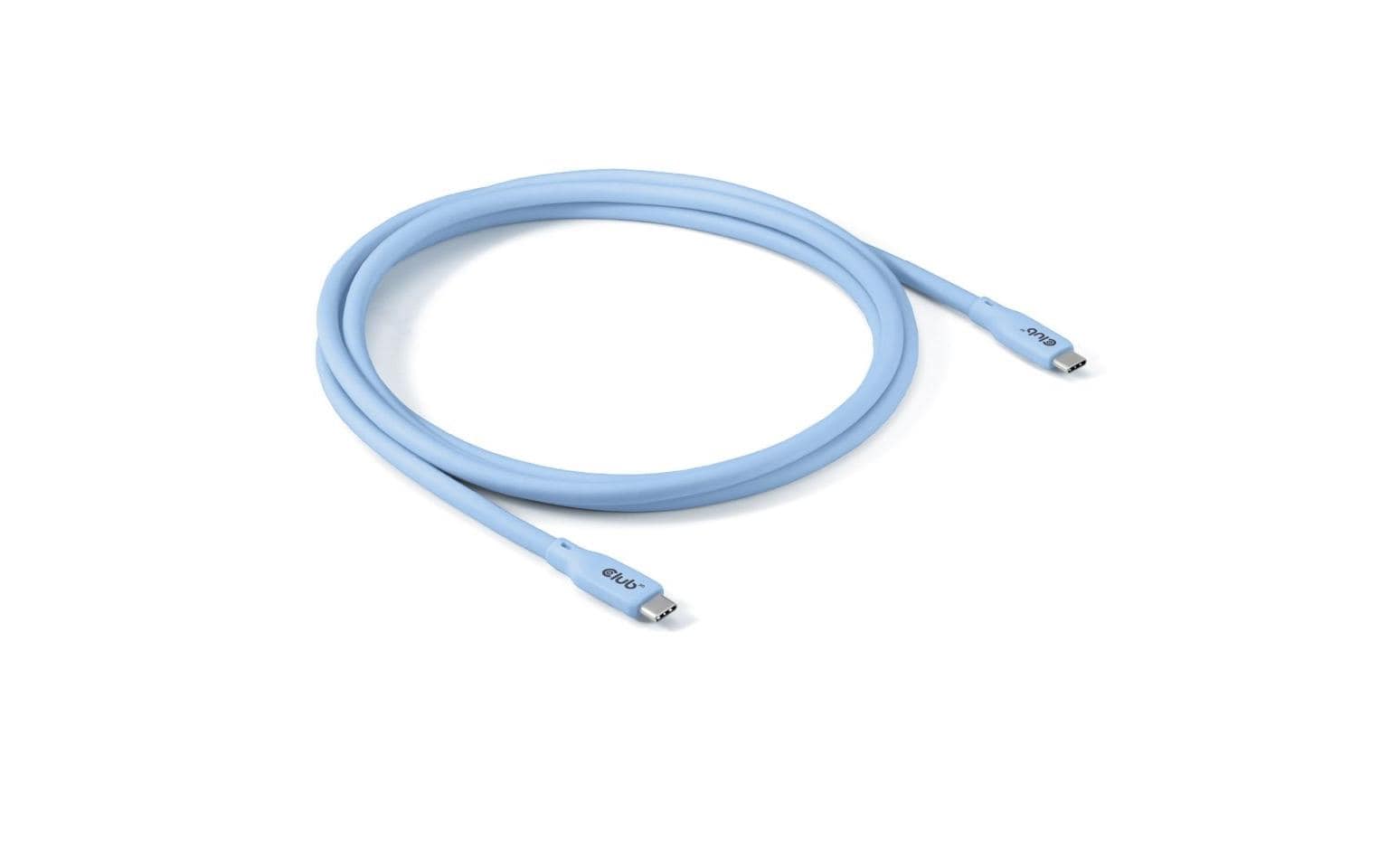 CLUB3D Club 3D – USB-C auf USB-C Kabel – USB4 40 Gbit/s – 2 m – PD 240 W – 4K/60 – Silikon – Blau