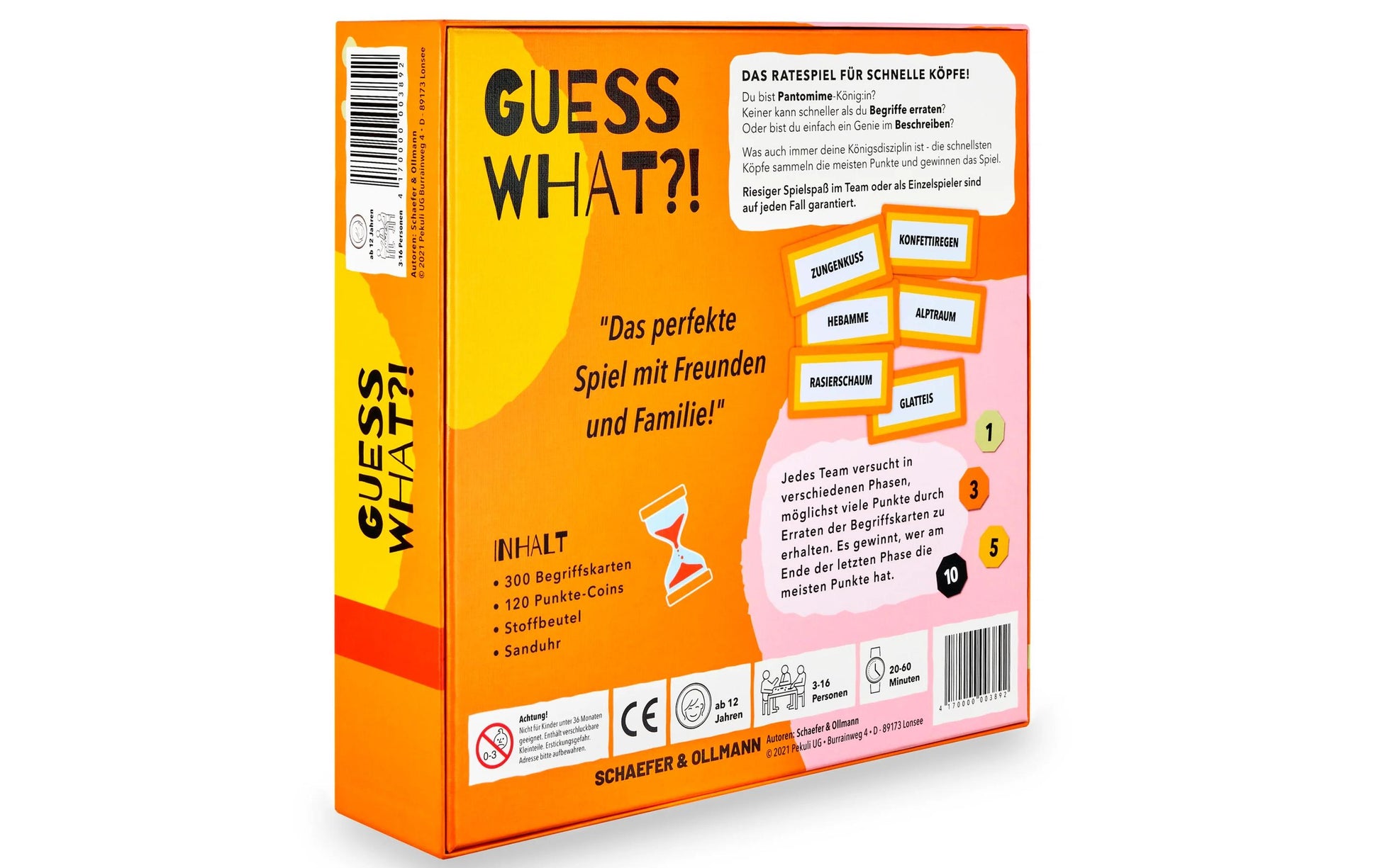 Kampfhummel Guess What? Ratespiel – Partyspiel, 3–16 Spieler, ab 12 J., 40 min, DE