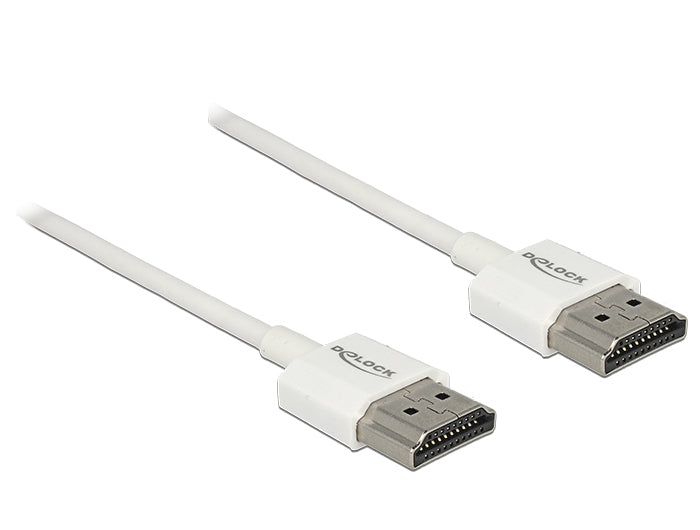 DeLOCK HDMI Kabel HDMI 2.0 4K 60 Hz – 2 m – ARC, Ethernet – Weiss