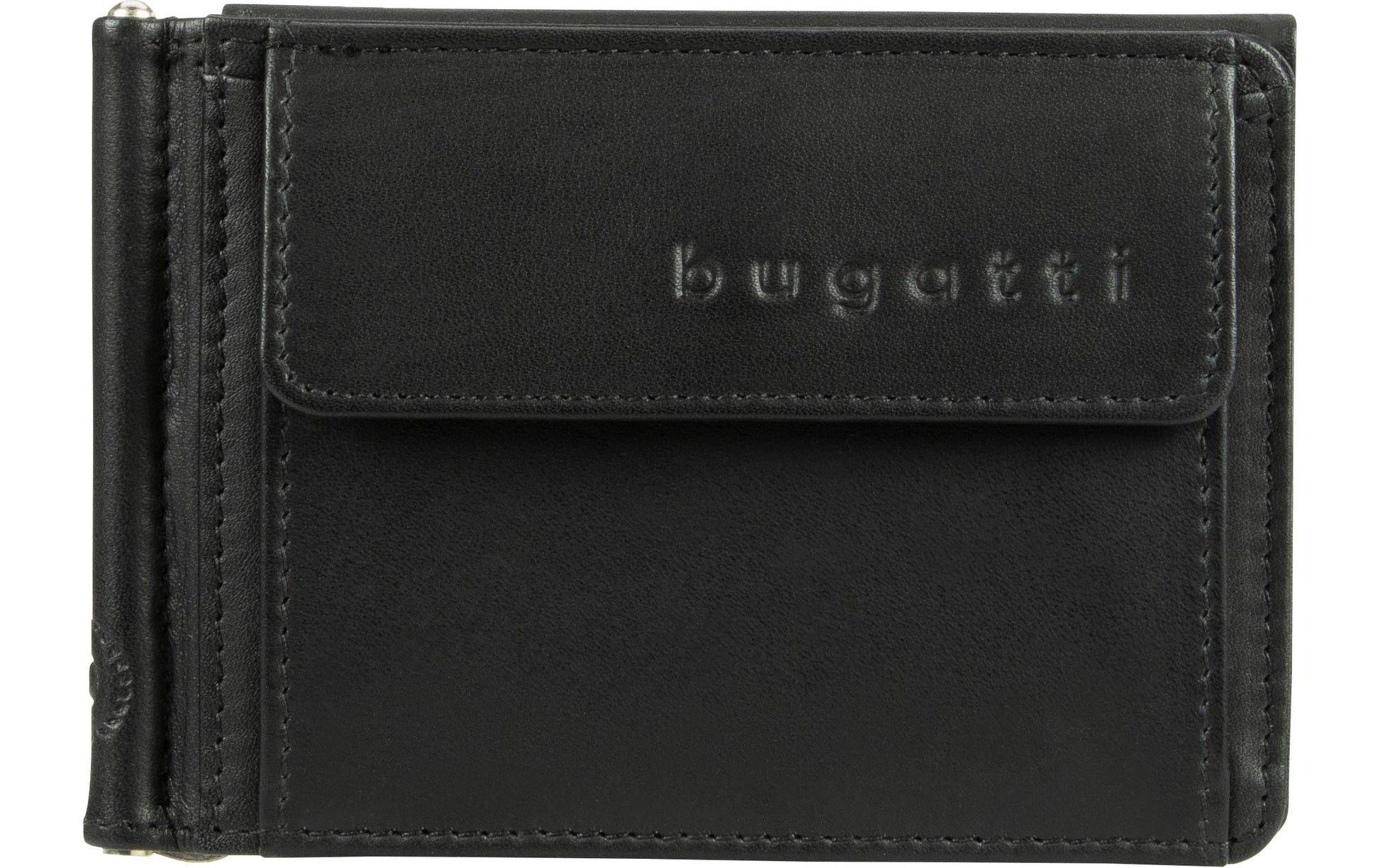 Bugatti cases Bugatti – Primo Clipbörse – mit Münzfach, Clipverschluss – 110×80×10 mm – Leder – Schwarz