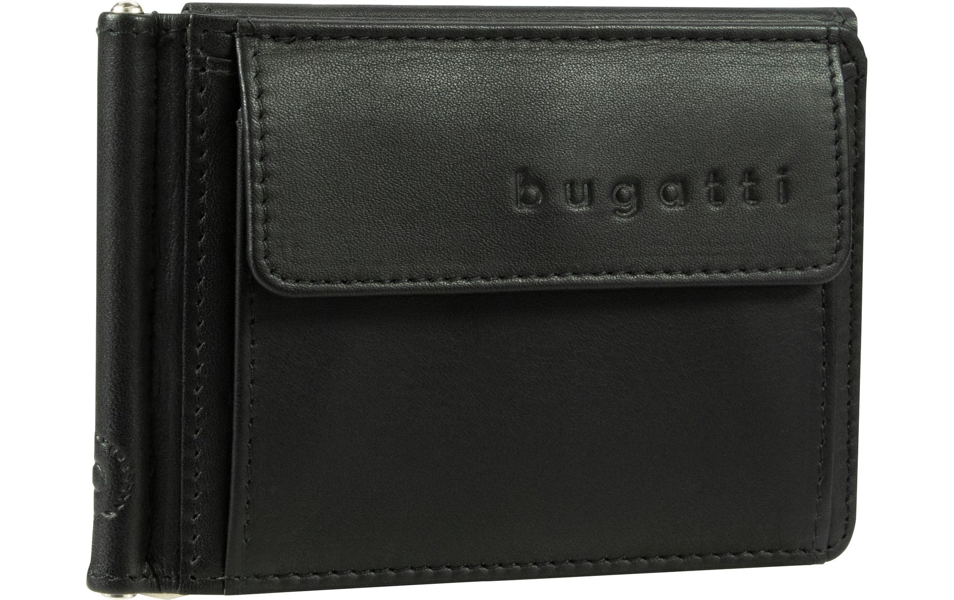 Bugatti cases Bugatti – Primo Clipbörse – mit Münzfach, Clipverschluss – 110×80×10 mm – Leder – Schwarz