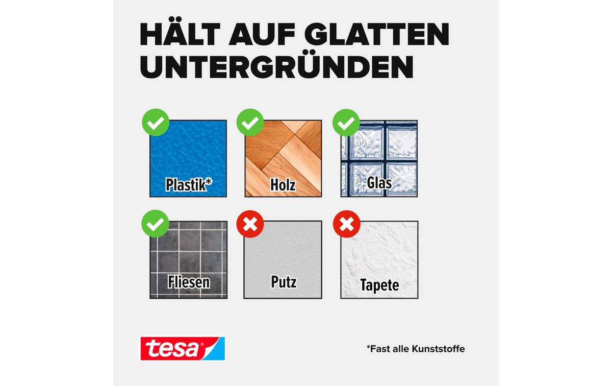 TESA Montageband – 30 mm × 3 m, transparent, innen, wasserfest, wiederverwendbar