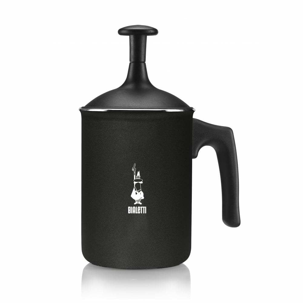 Bialetti Milchschäumer (manuell) 166 ml, Ø 8 × 19 cm, Aluminium, schwarz