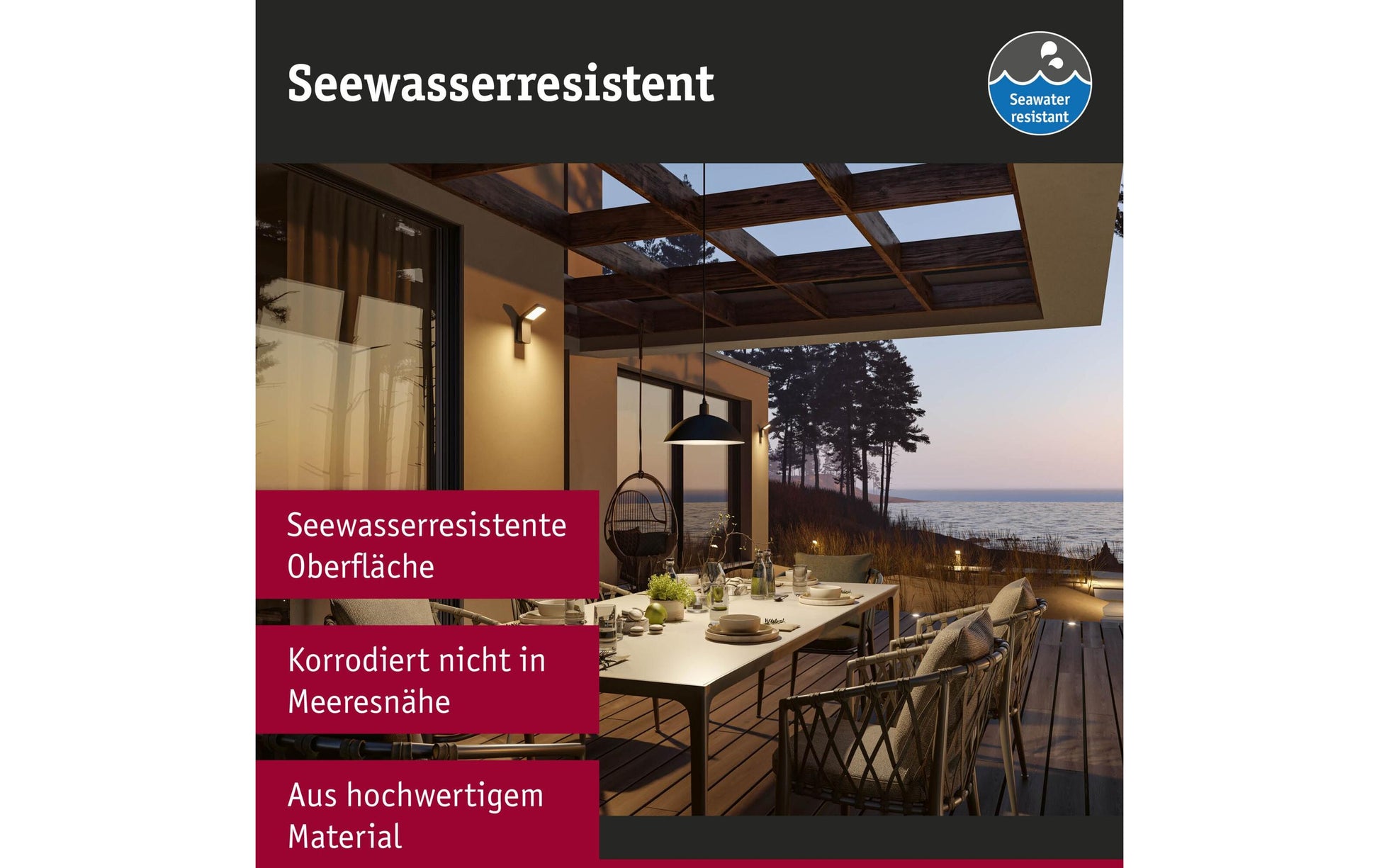 Paulmann Aussenwandleuchte – 25×25 cm, 700 lm, 8,5 W, Warmweiss, 2200–3000 K, IP44, Netzbetrieb, ZigBee