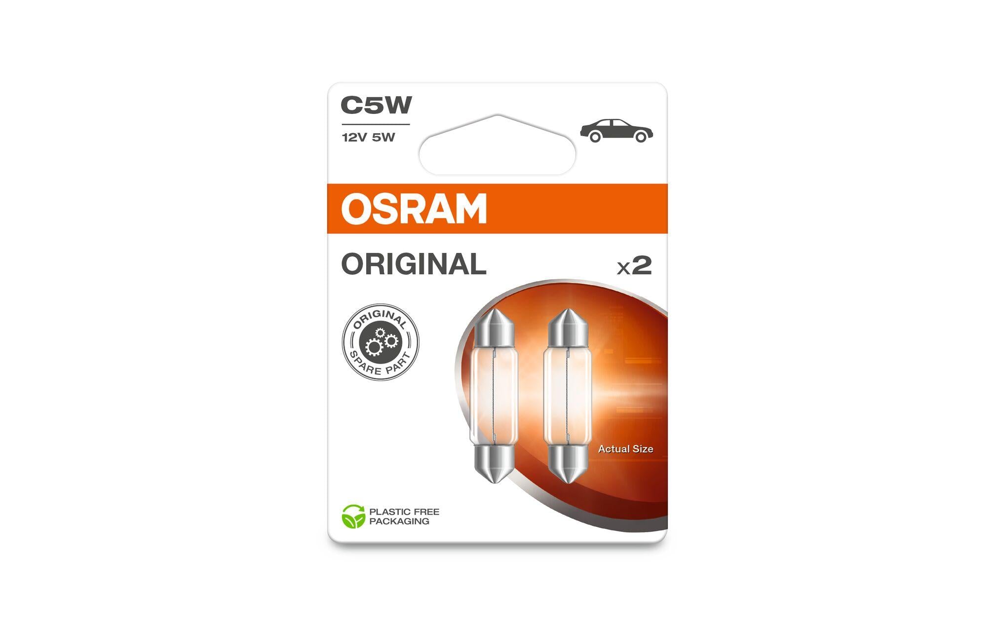 Osram Soffittenlampe SV8.5-8, 36 mm – Warmweiss, 45 lm, 5 W – 2 Stk.