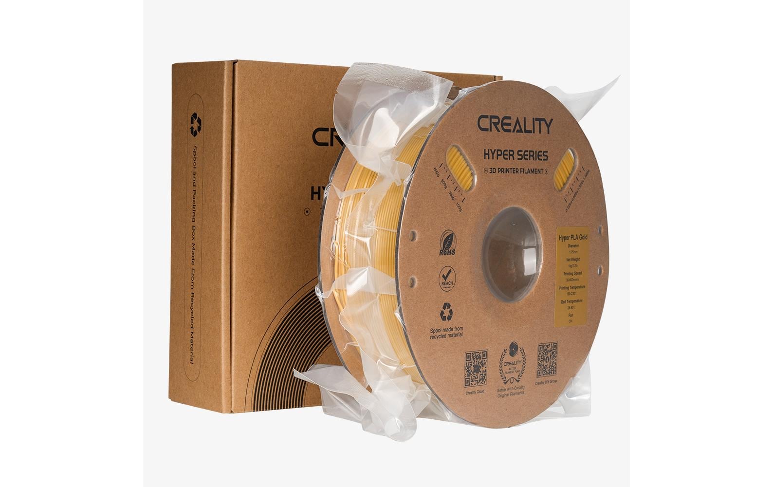 Creality 3D-Drucker-Filament Hyper PLA 1,75 mm Gold, 1 kg