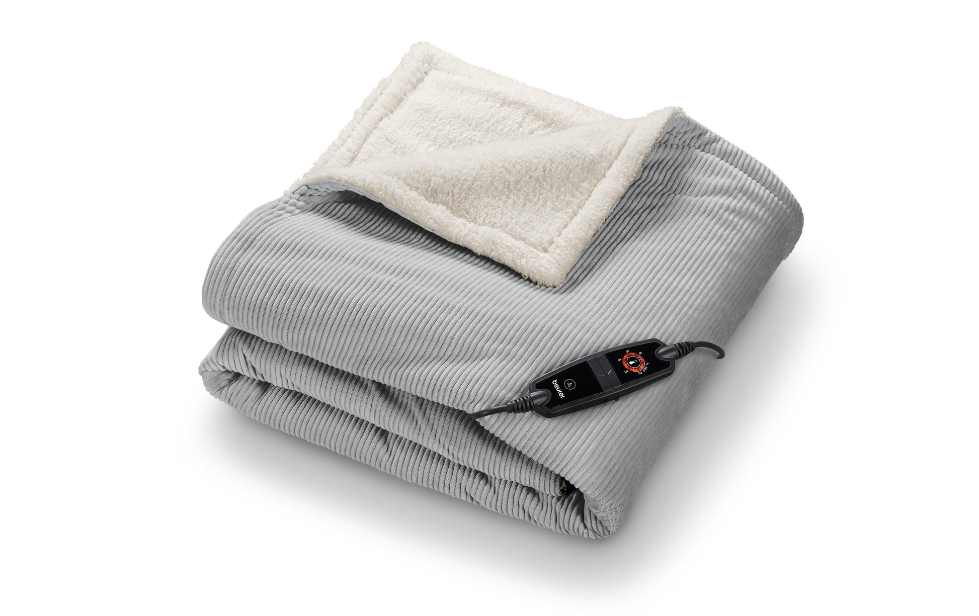 Beurer Wohndecke – Cord, Grau – 130 × 180 cm – OEKO-TEX Standard 100
