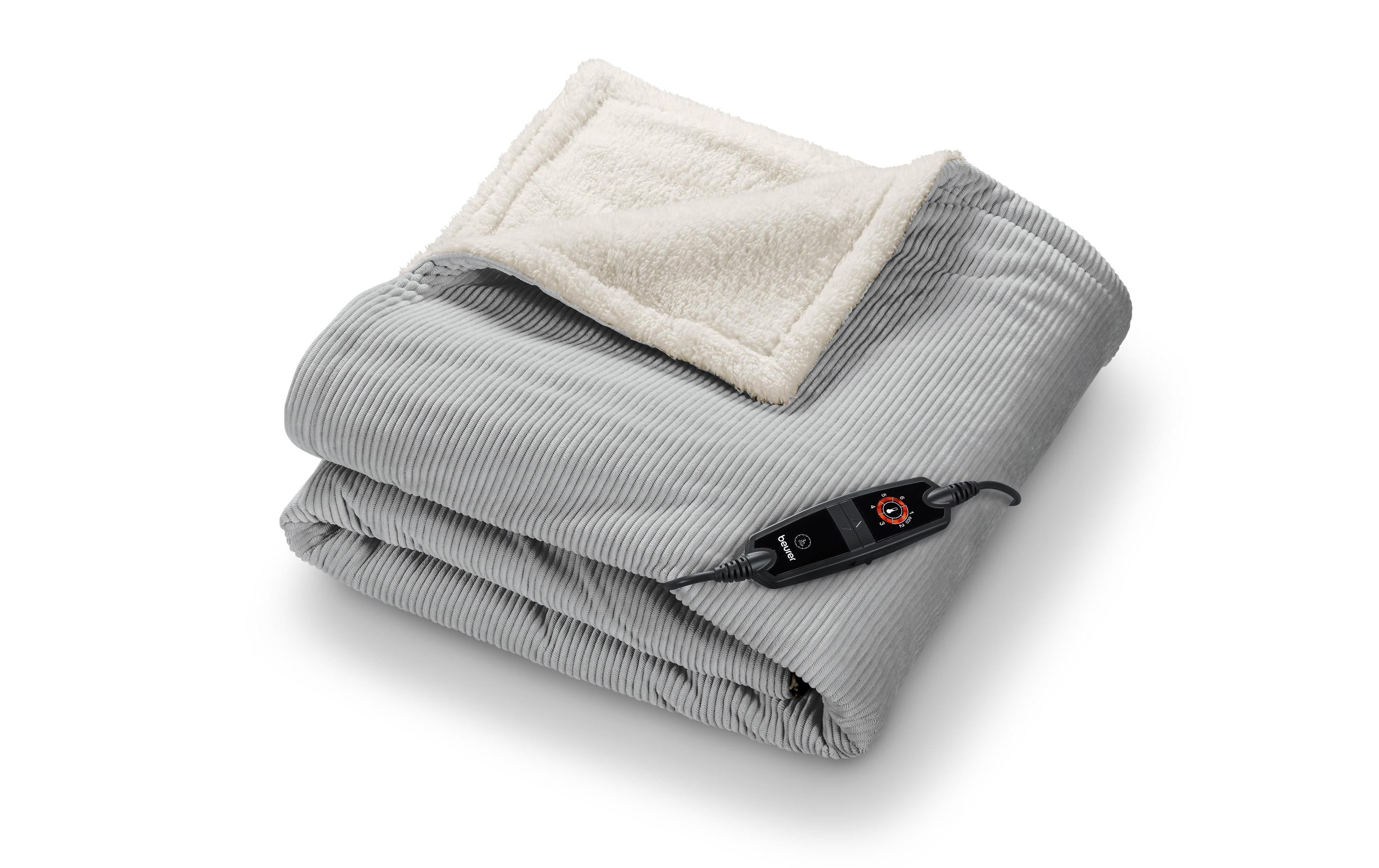 Beurer Wohndecke – Cord, Grau – 130 × 180 cm – OEKO-TEX Standard 100