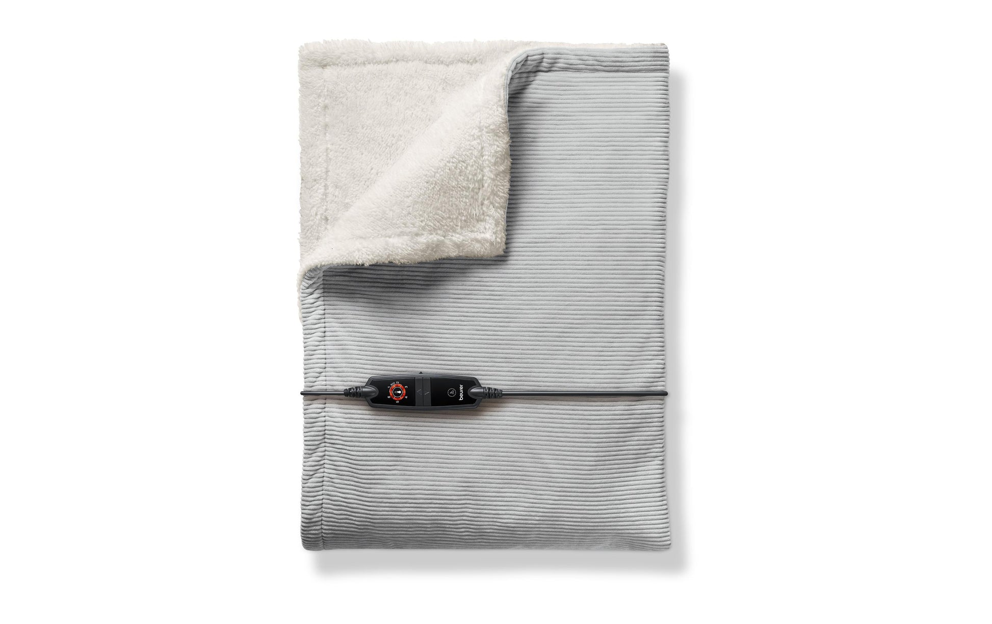 Beurer Wohndecke – Cord, Grau – 130 × 180 cm – OEKO-TEX Standard 100