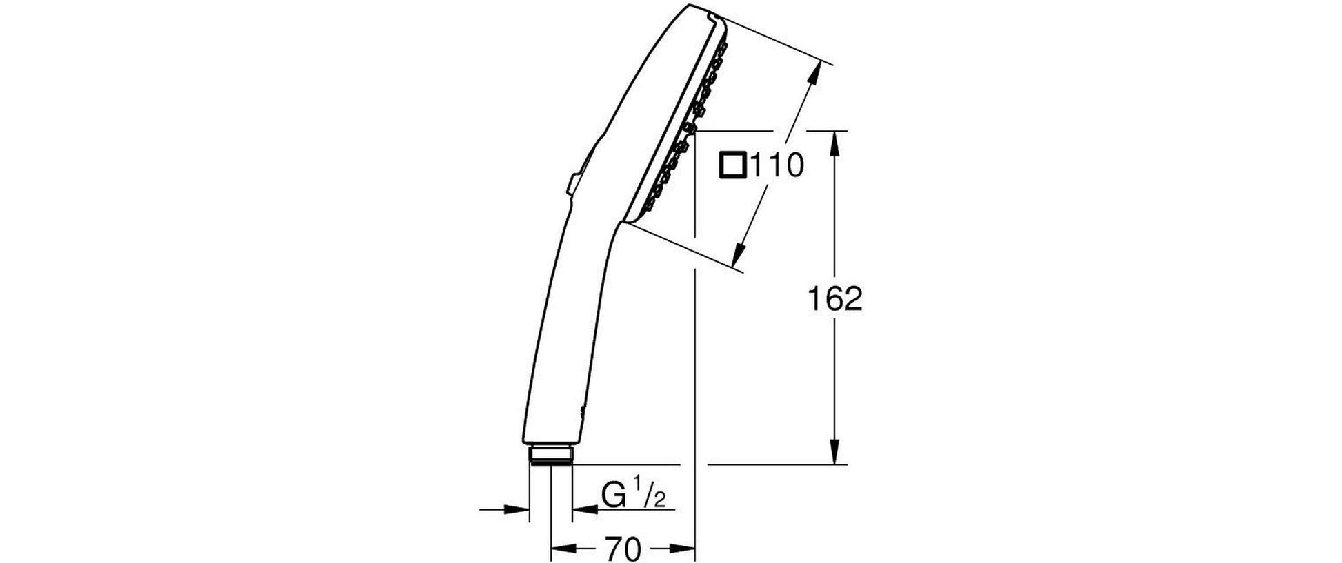 GROHE Handbrause Vitalio Comfort 110 II – Kunststoff, Schwarz matt
