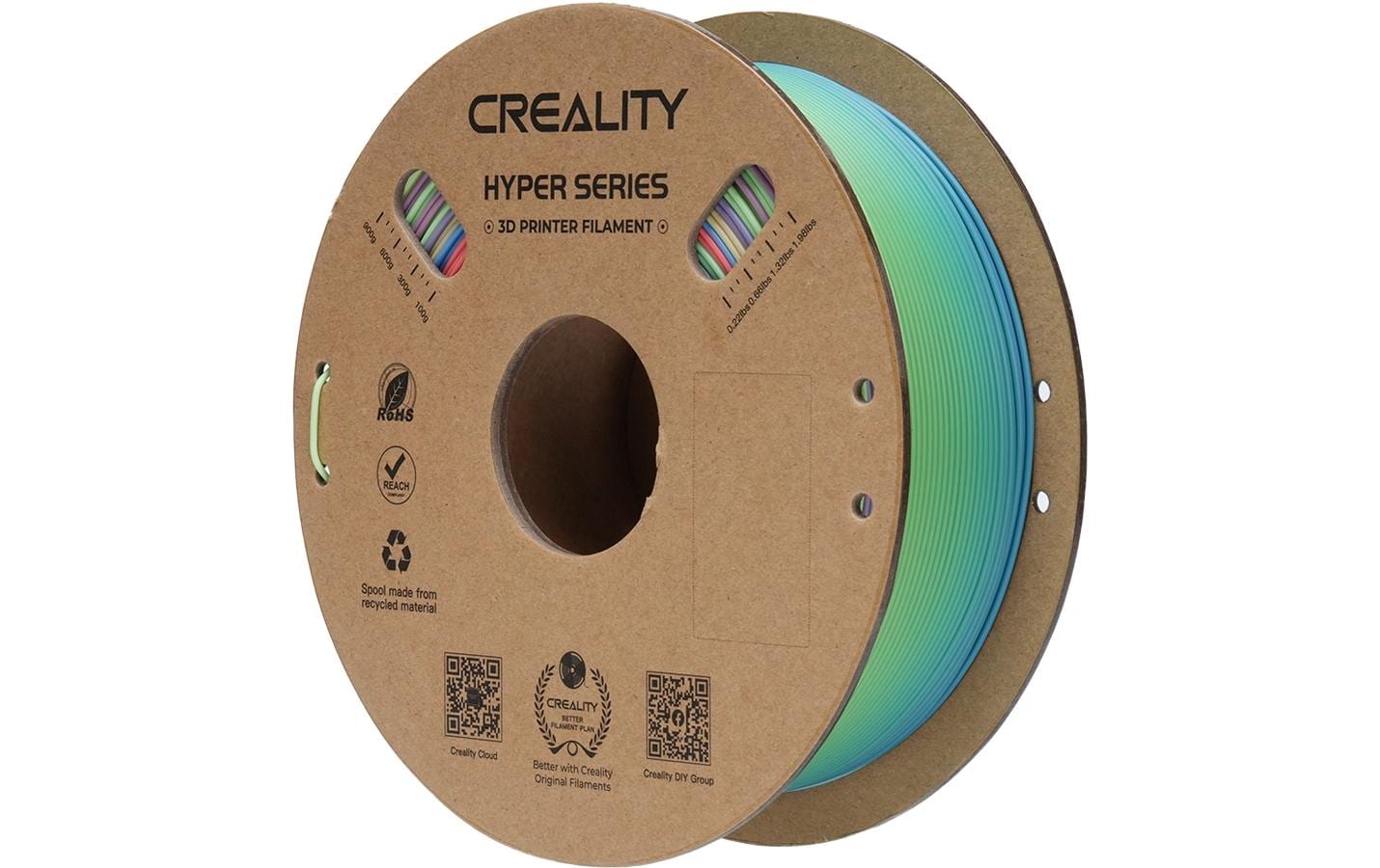 Creality 3D-Drucker-Filament Hyper PLA 1,75 mm Regenbogen, 1 kg