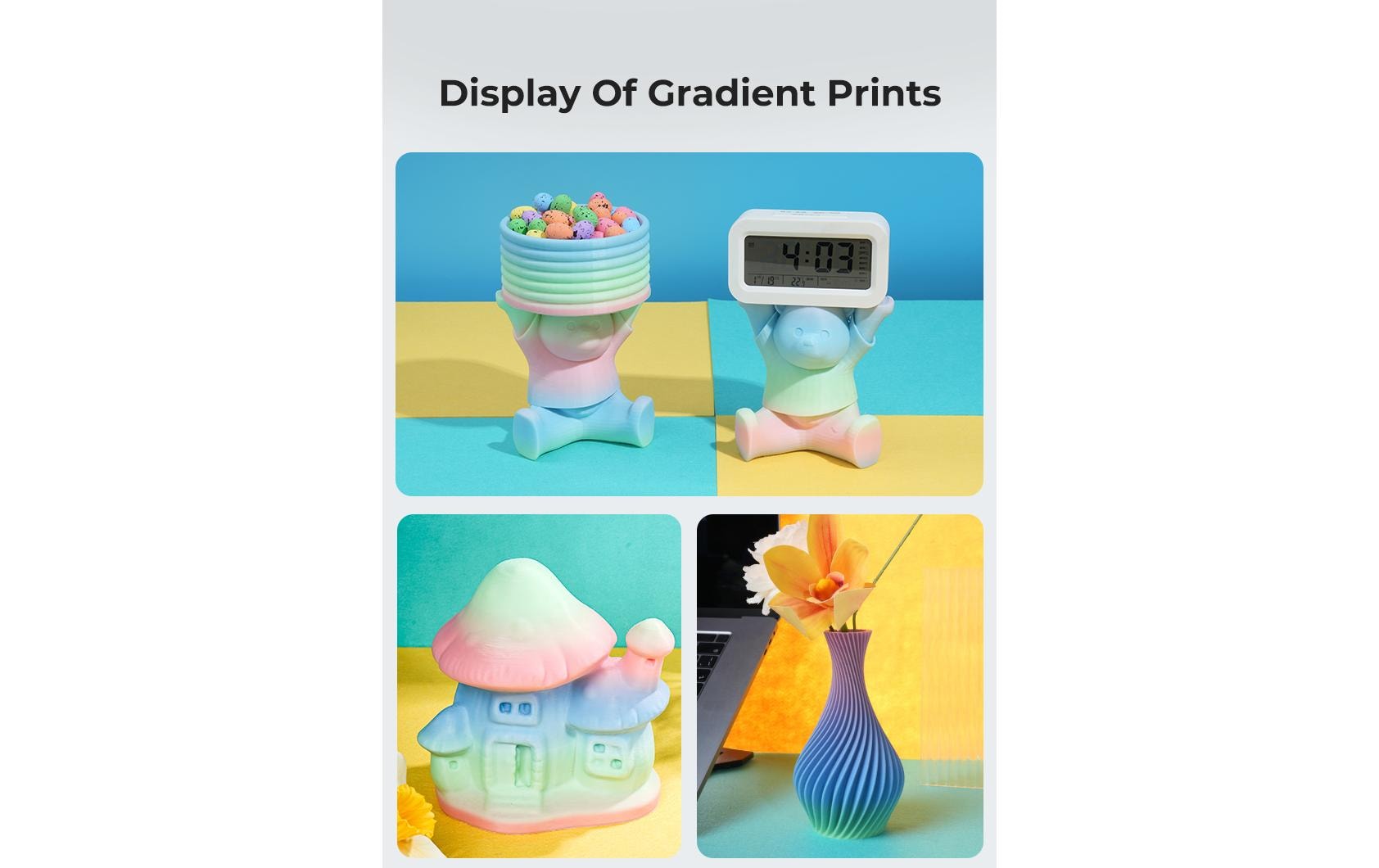 Creality 3D-Drucker-Filament Hyper PLA 1,75 mm Regenbogen, 1 kg – für Creality