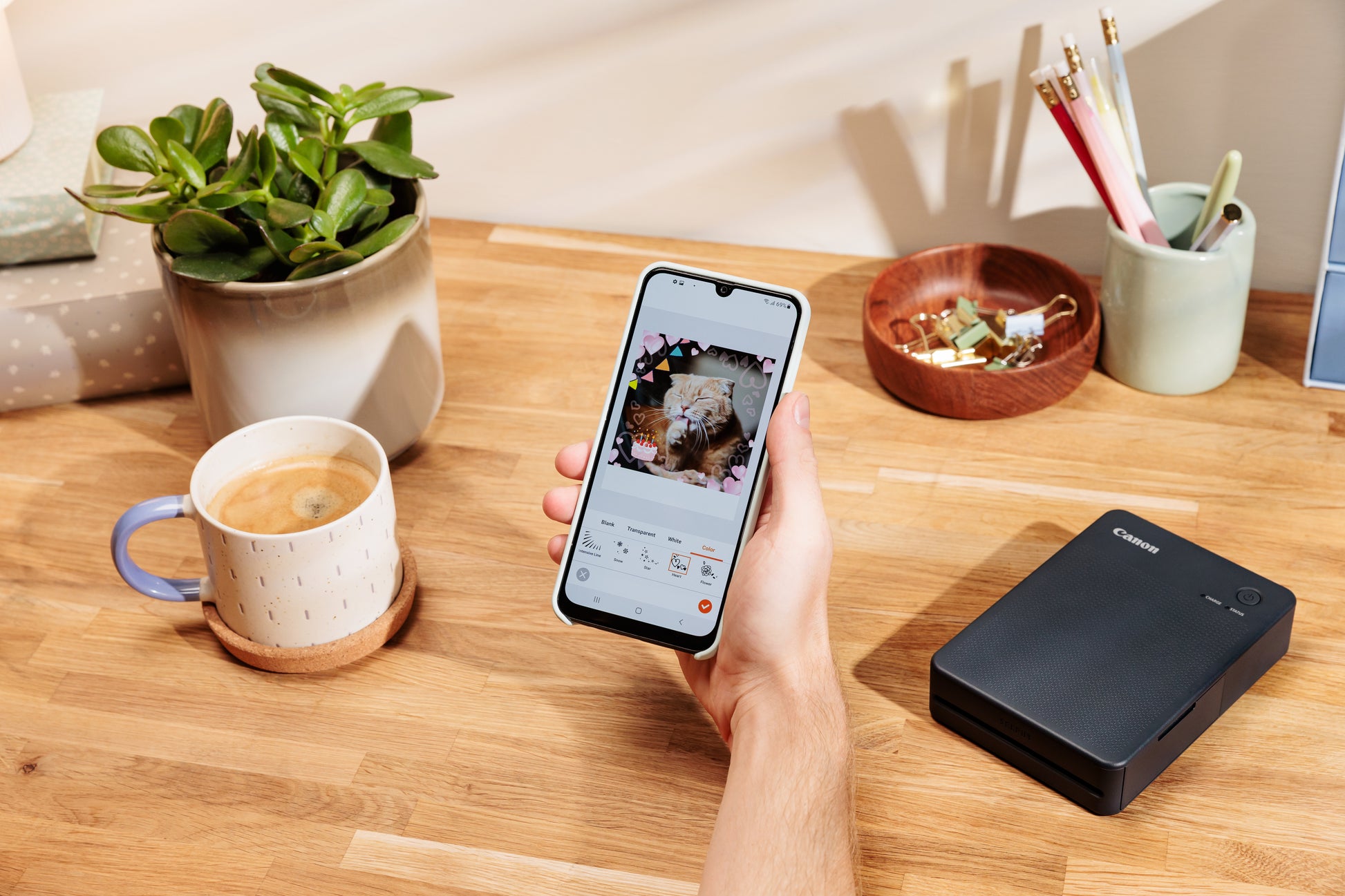 Canon SELPHY QX20 Mini-Fotodrucker – 7,2×8,5 cm, Thermosublimation, WLAN, USB-C, Akku, Weiss