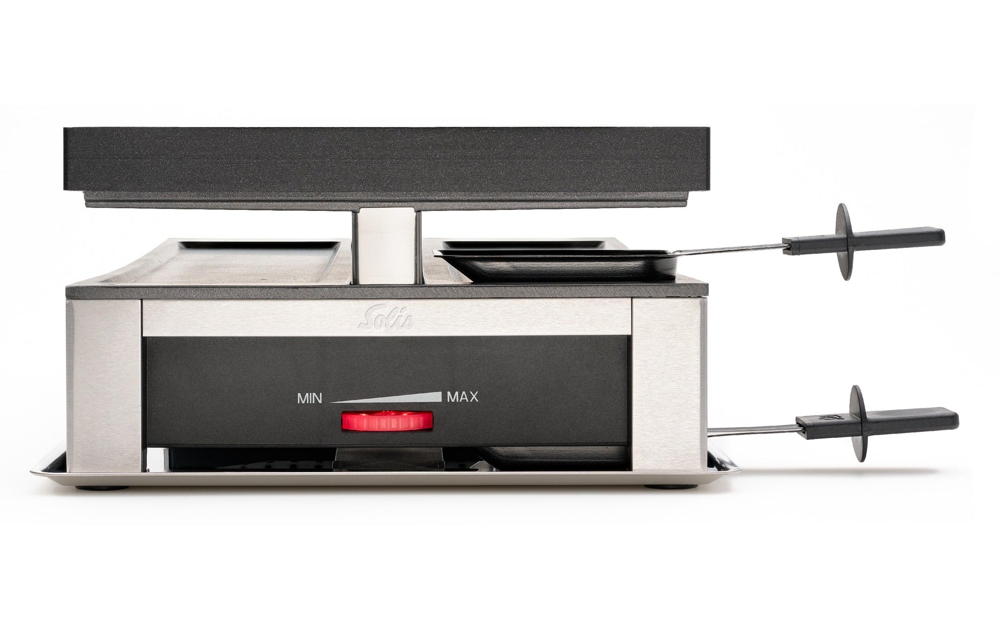 Solis Raclette-Grill 7911 – 10 Personen, 1500 W, Antihaftbeschichtung – Schwarz/Edelstahl