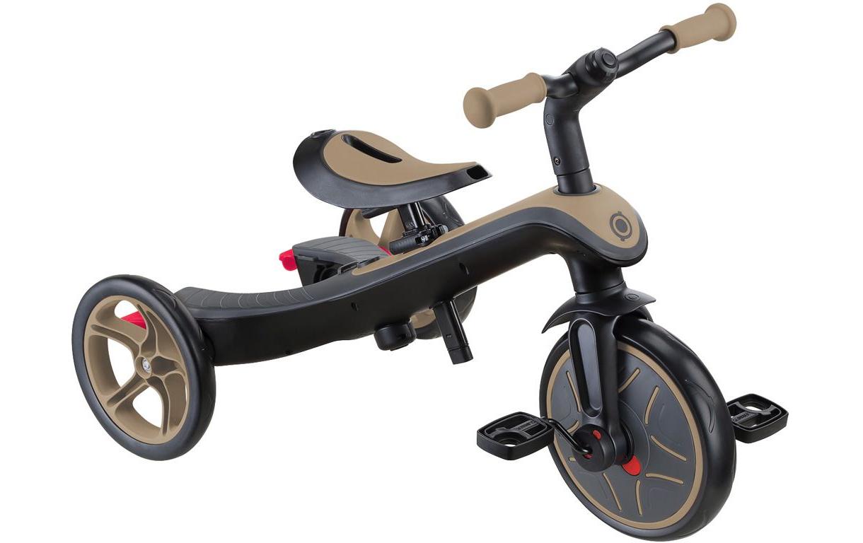 Globber Explorer 4 in 1 Dreirad – Vorderrad Ø 24,9 cm – bis 20 kg – ab 10 M. – Aluminium/Kunststoff – sand