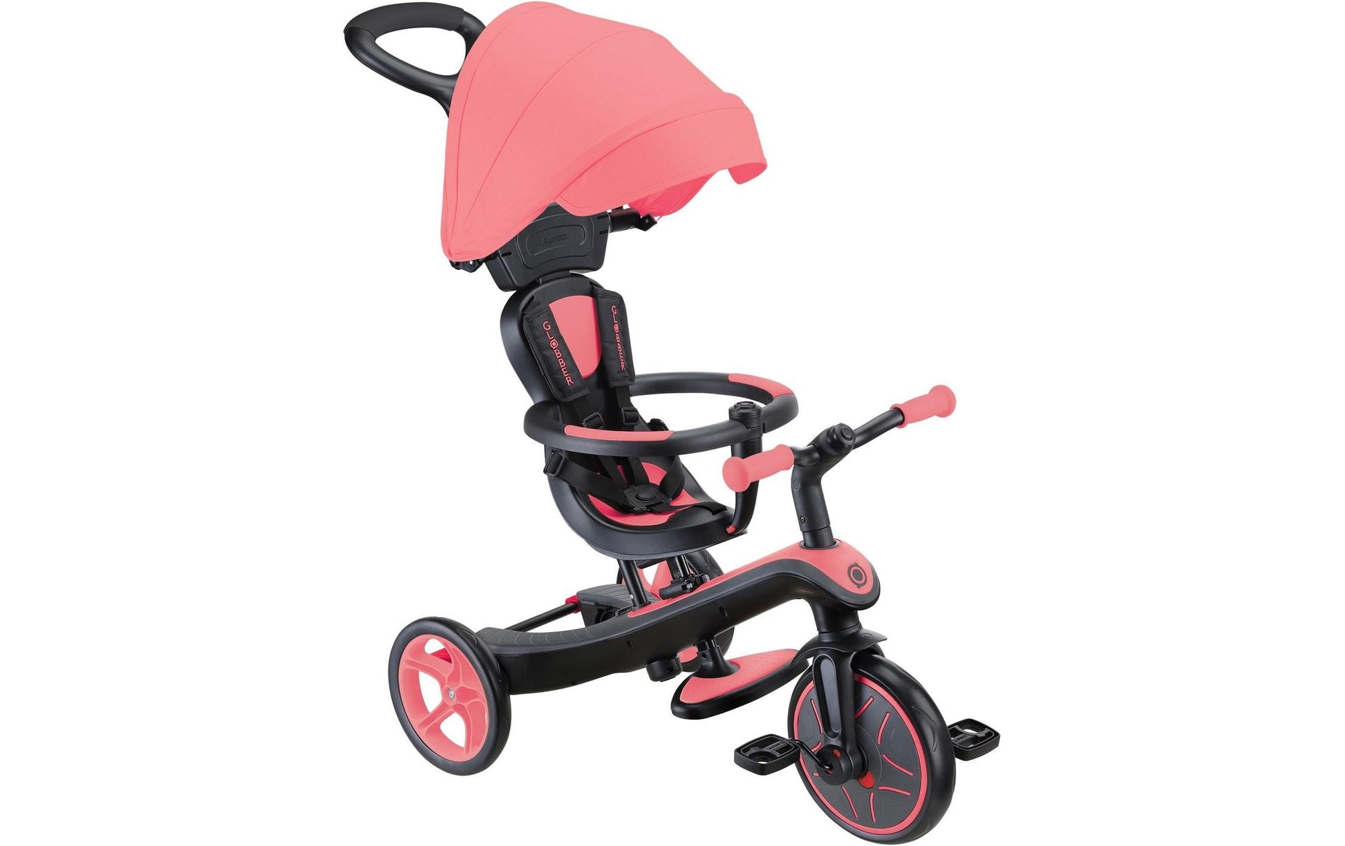 Globber Explorer 4 in 1 Dreirad – Schiebestange, verstellbarer Sitz – ab 10 Monaten – Rosa