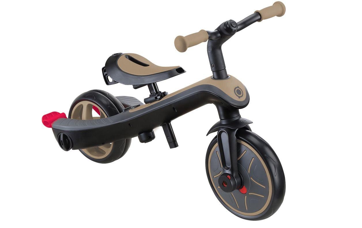 Globber Explorer 4 in 1 Dreirad – Vorderrad Ø 24,9 cm – bis 20 kg – ab 10 M. – Aluminium/Kunststoff – sand
