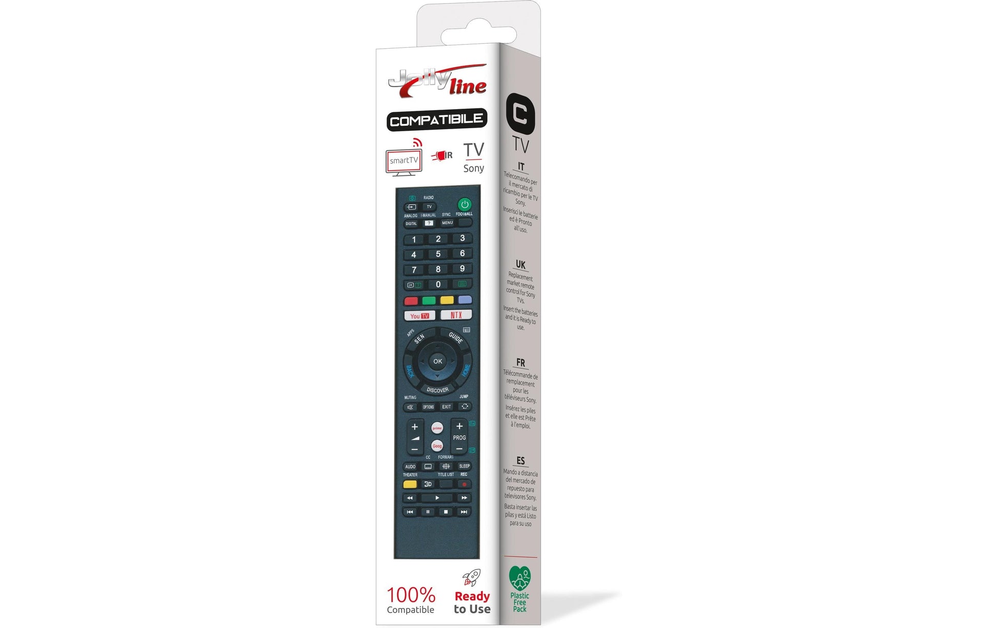 Jolly Line TV-Fernbedienung JL1717 – für Sony, IR, schwarz