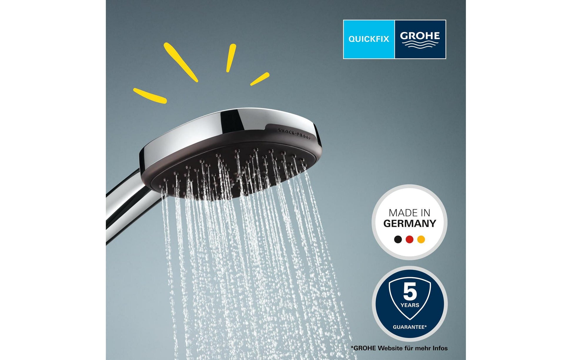 GROHE Vitalio Comfort 110 II Handbrause – Kunststoff, 1/2" Anschluss, Chrom