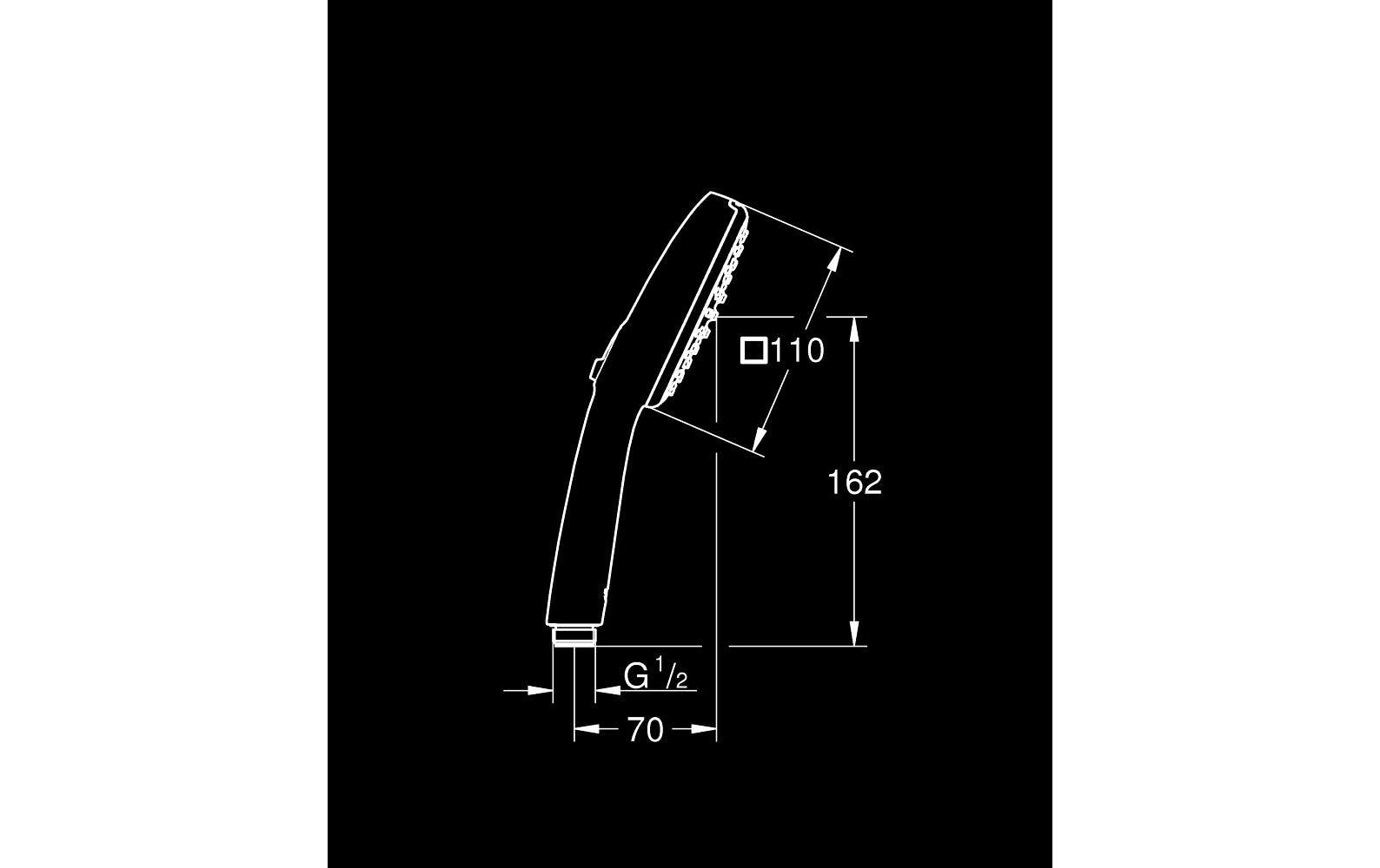 GROHE Handbrause Vitalio Comfort 110 II – Kunststoff, Schwarz matt