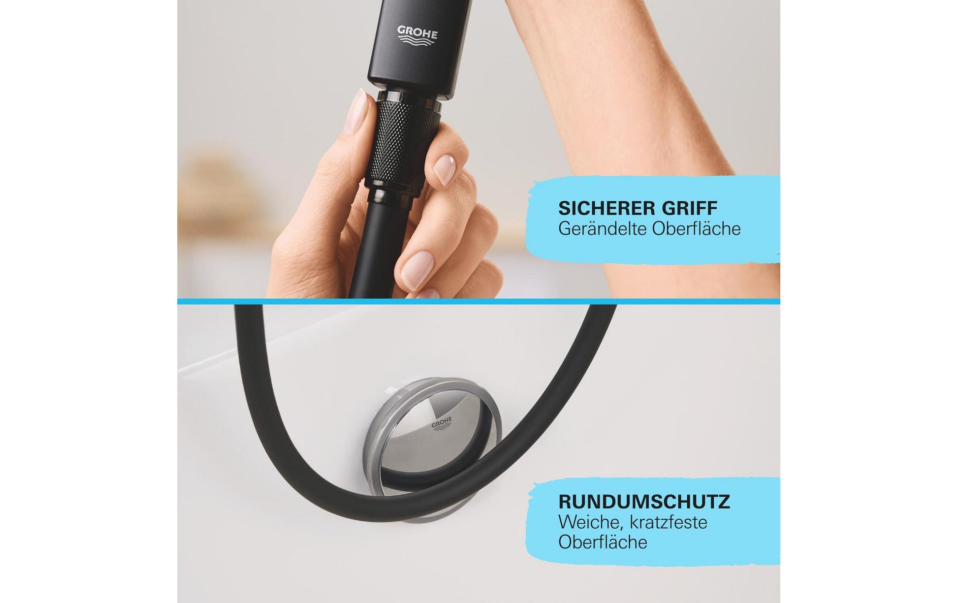 GROHE VitalioFlex Trend Brauseschlauch – 150 cm, Kunststoff, für Duscharmatur, Schwarz