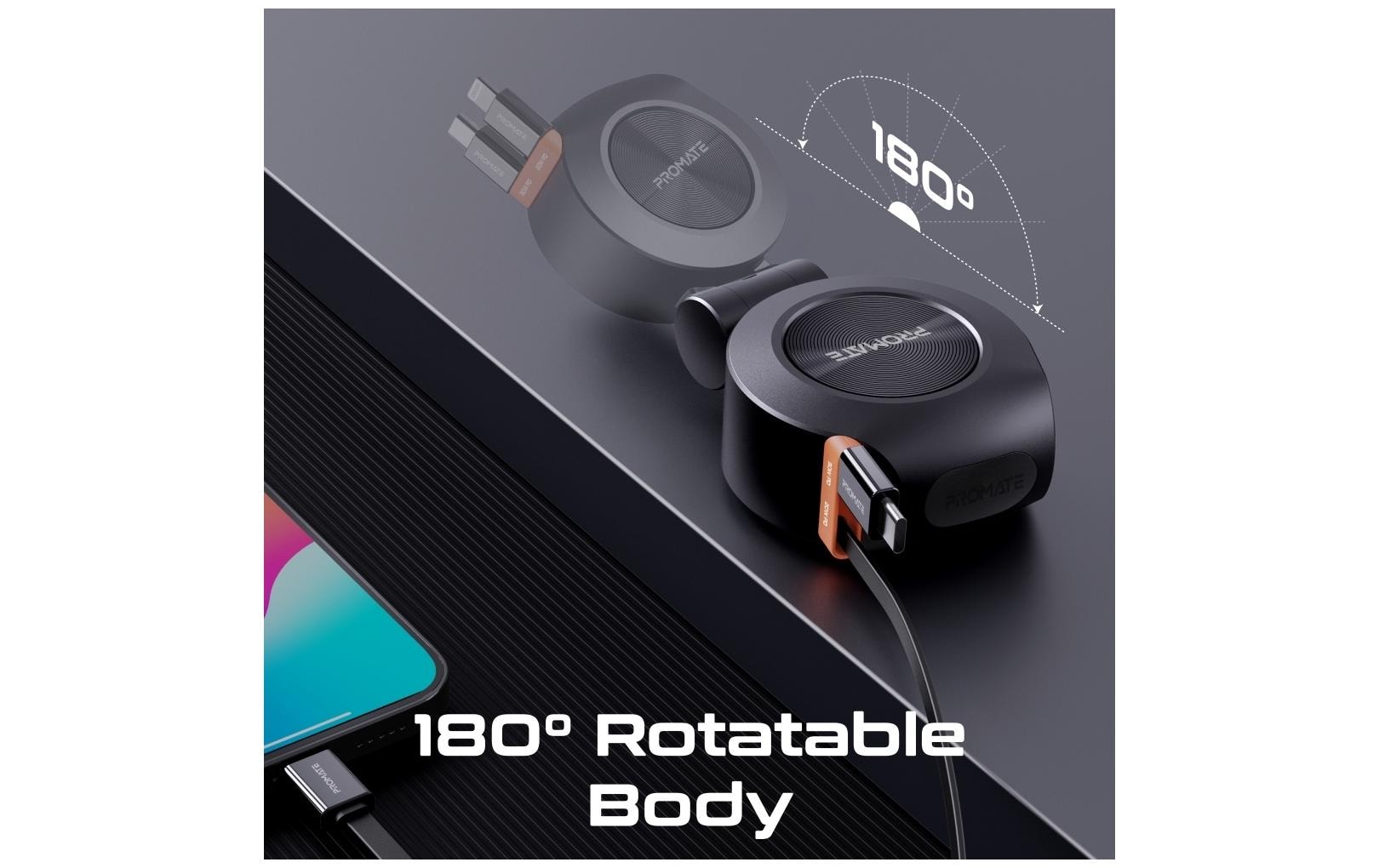 Promate Kfz-Ladegerät, 88 W, USB-C, USB-A, Lightning – universal – Schwarz