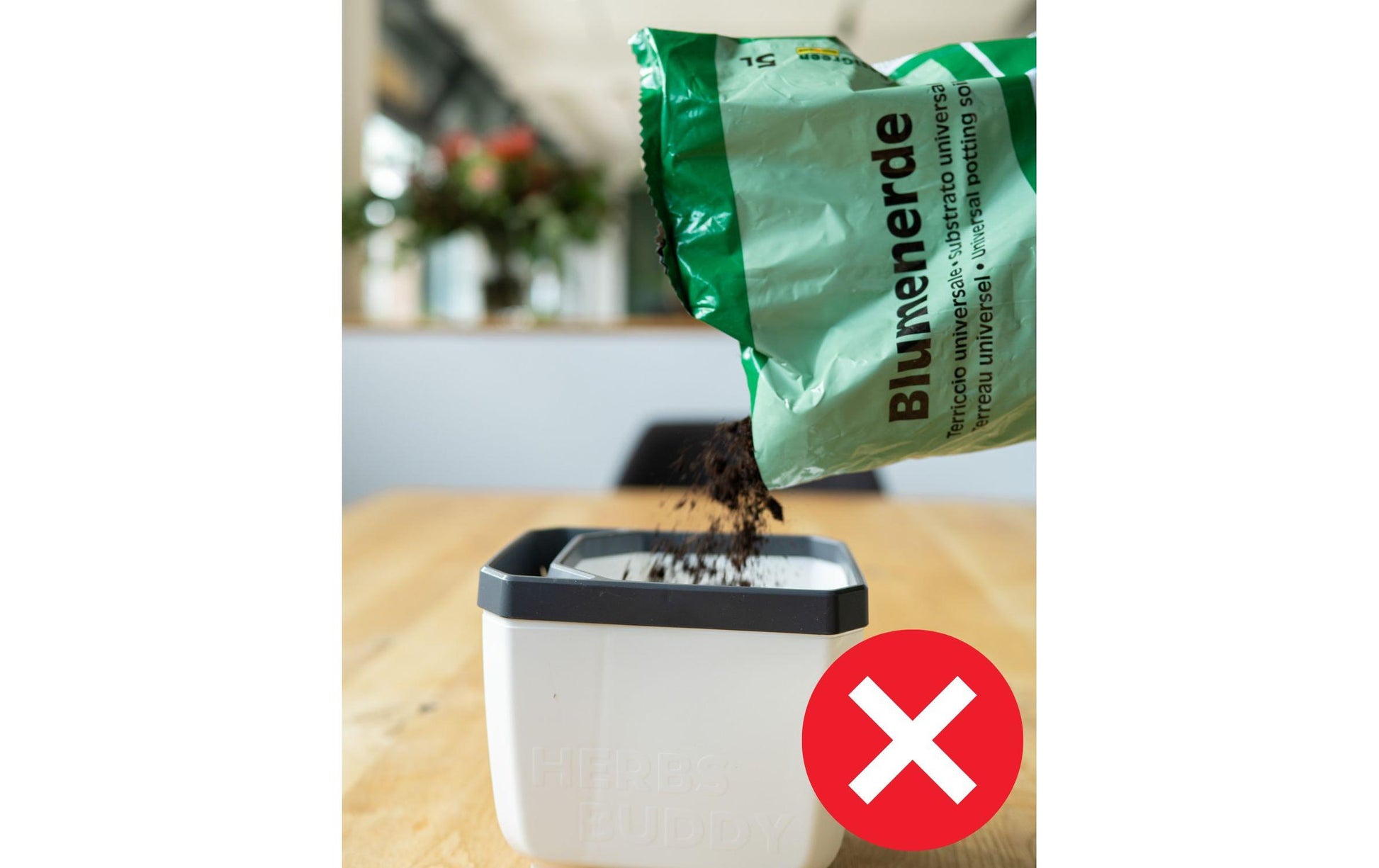 Gusta Garden Kräutertopf – für Innen und Aussen – 50 × 14,9 × 14,5 cm – Polypropylen, weiss – 3-teilig
